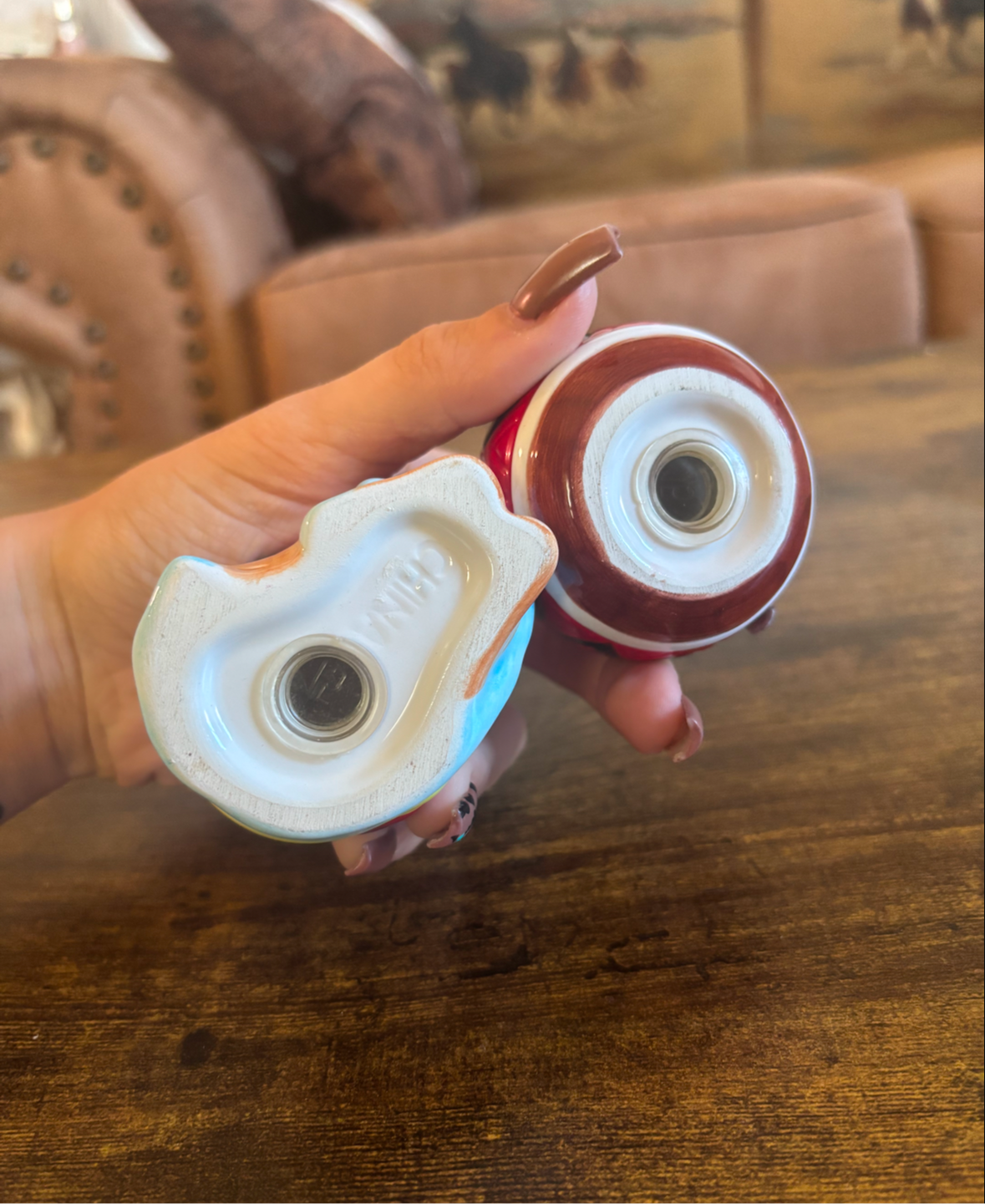 MEXICAN VASE SALT & PEPPER SHAKER SET *VINTAGE*