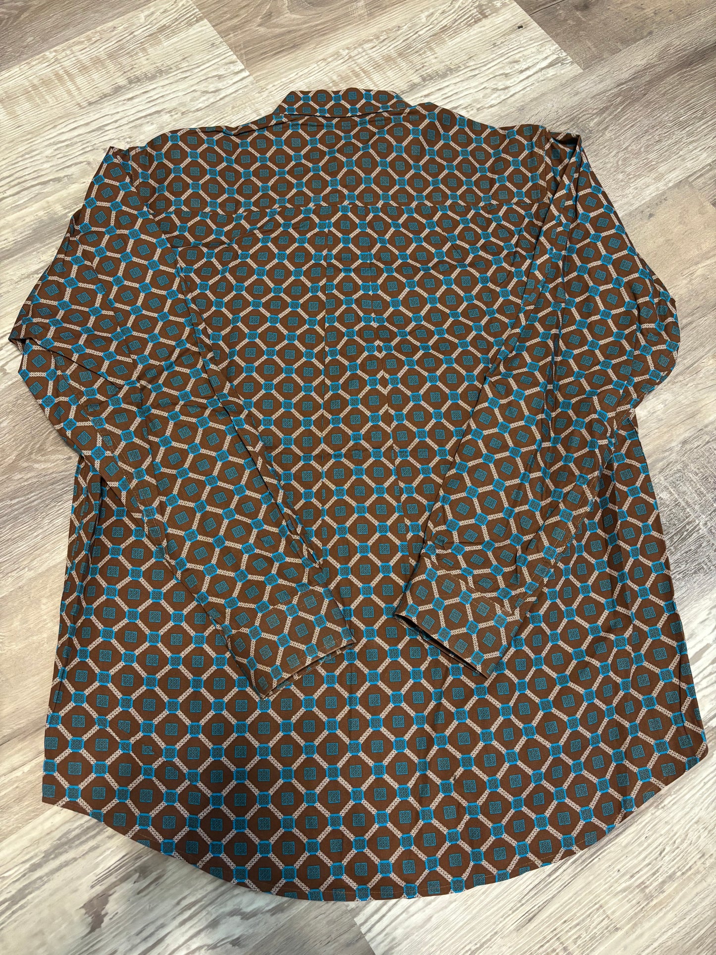 BROWN/TURQUOISE CINCH BUTTON UP SHIRT
