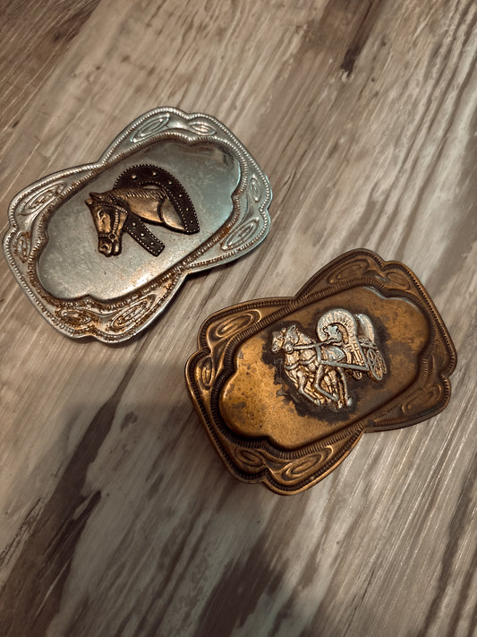 *VINTAGE* HORSE BELT BUCKLES