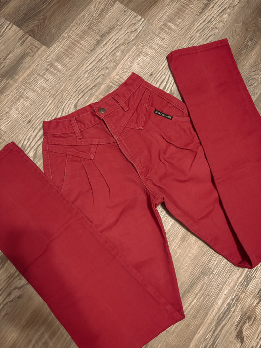 *VINTAGE* 24” BRIGHT PINK ROCKIES ROCKY MOUNTAIN BAREBACK JEANS