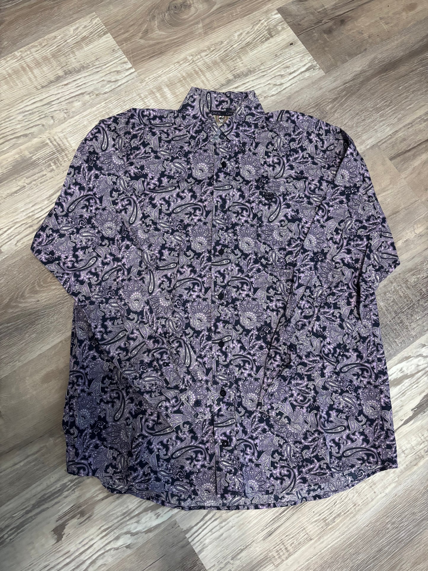 PURPLE PAISLEY CINCH BUTTON UP SHIRT