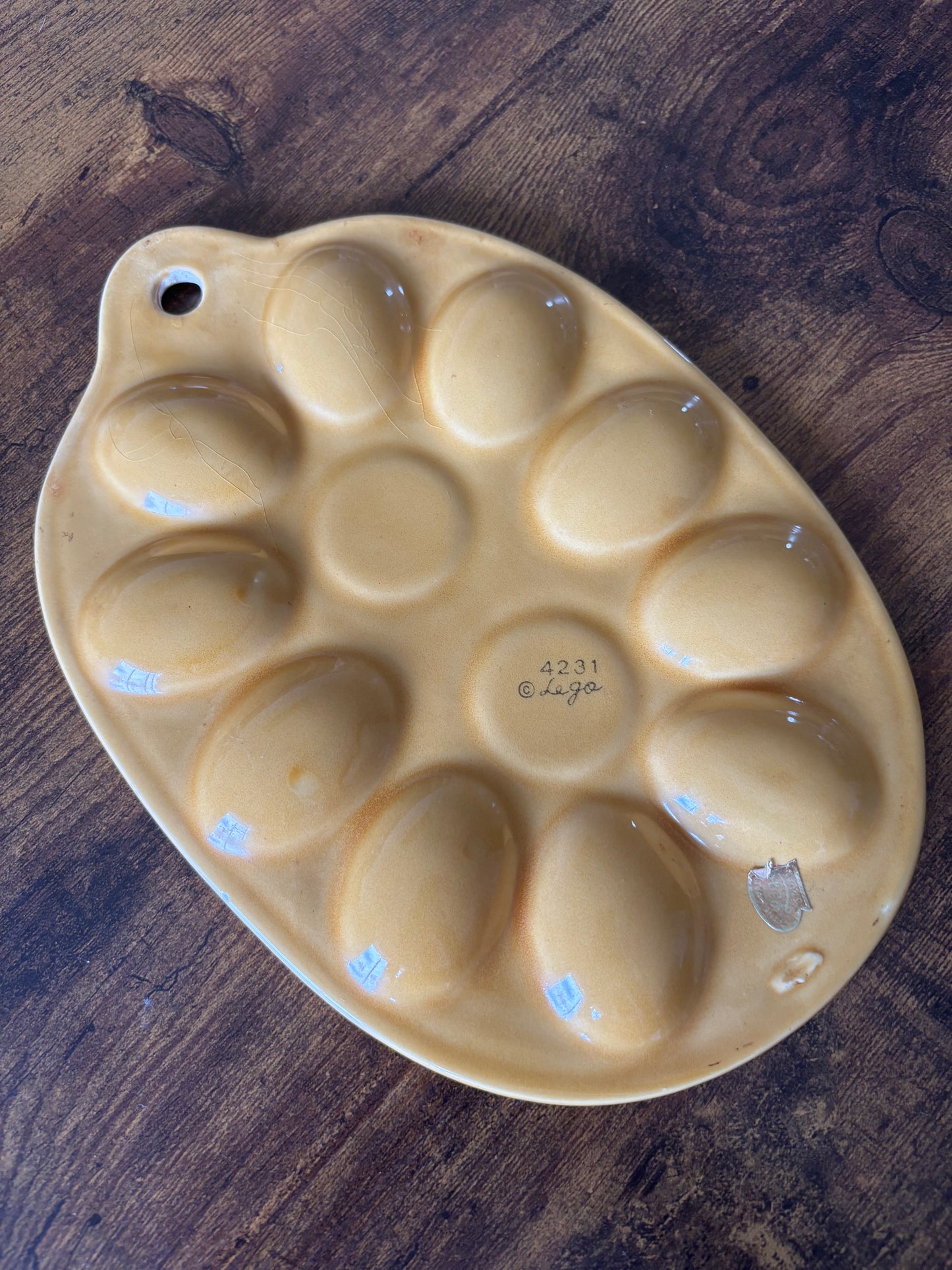 *VINTAGE* MCM ROPE DESIGN DEVILED EGG TRAY PLATE WALL HANGING