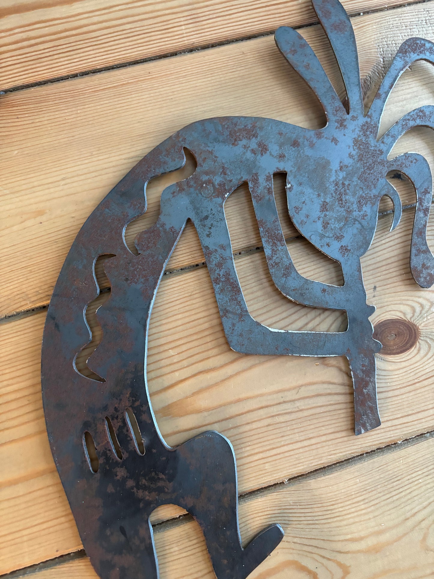 RUSTY CRUSTY METAL KOKOPELLI WALL HANGING