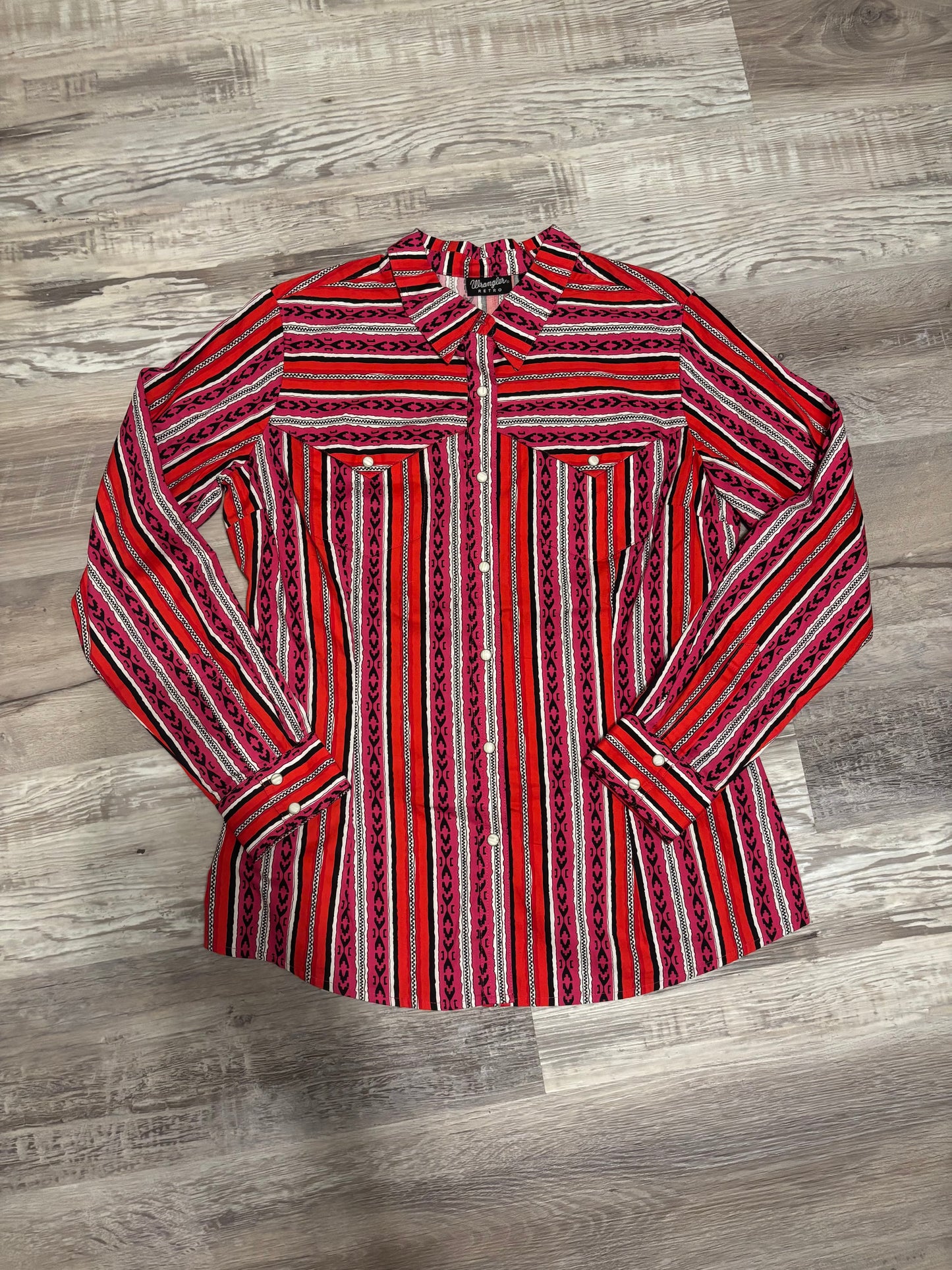 WRANGLER RETRO PINK AZTEC PEARL SNAP