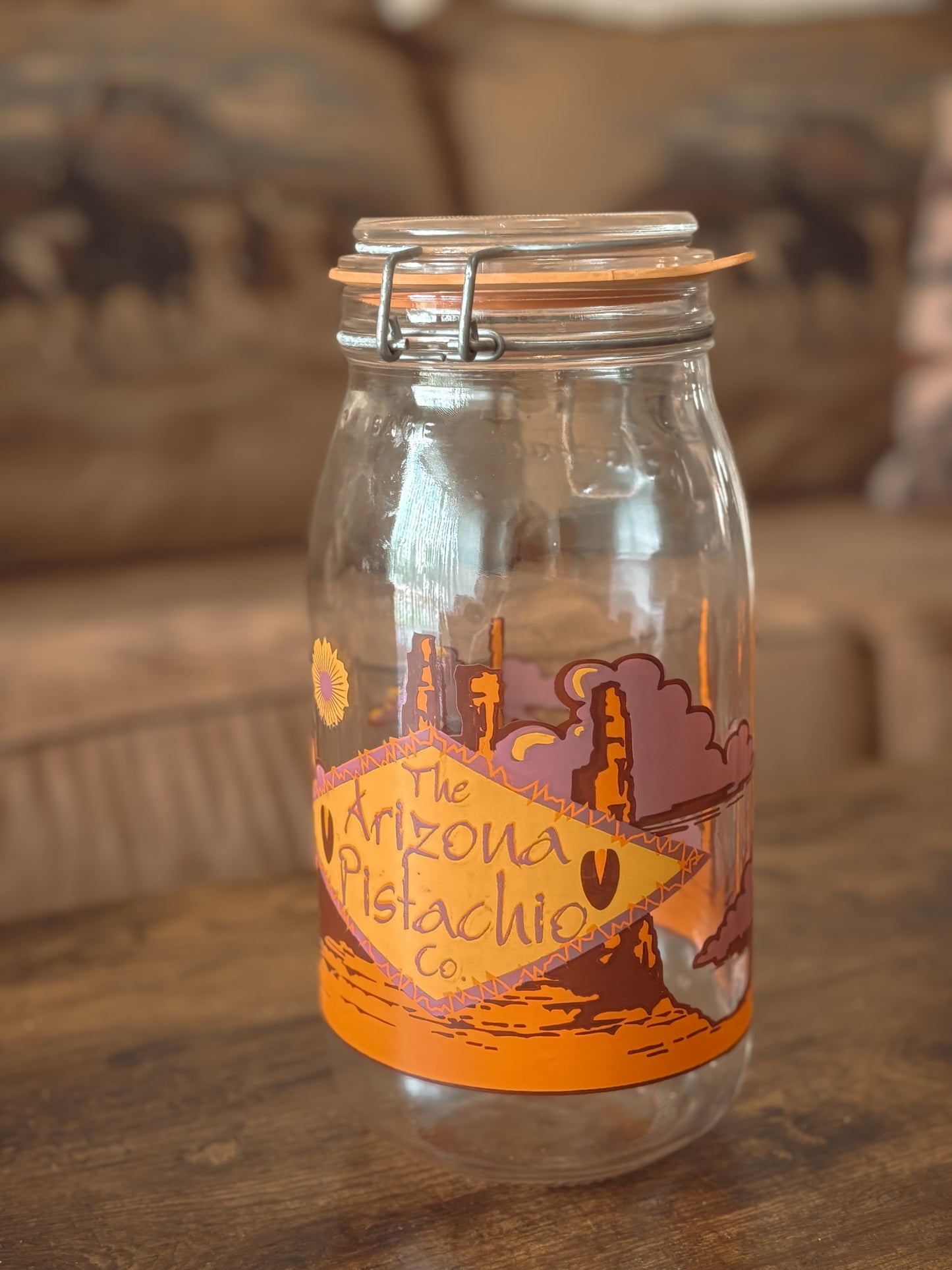 RARE PRINT ARIZONA PISTACHIO CO. LE PARFAIT 2L JAR *VINTAGE*