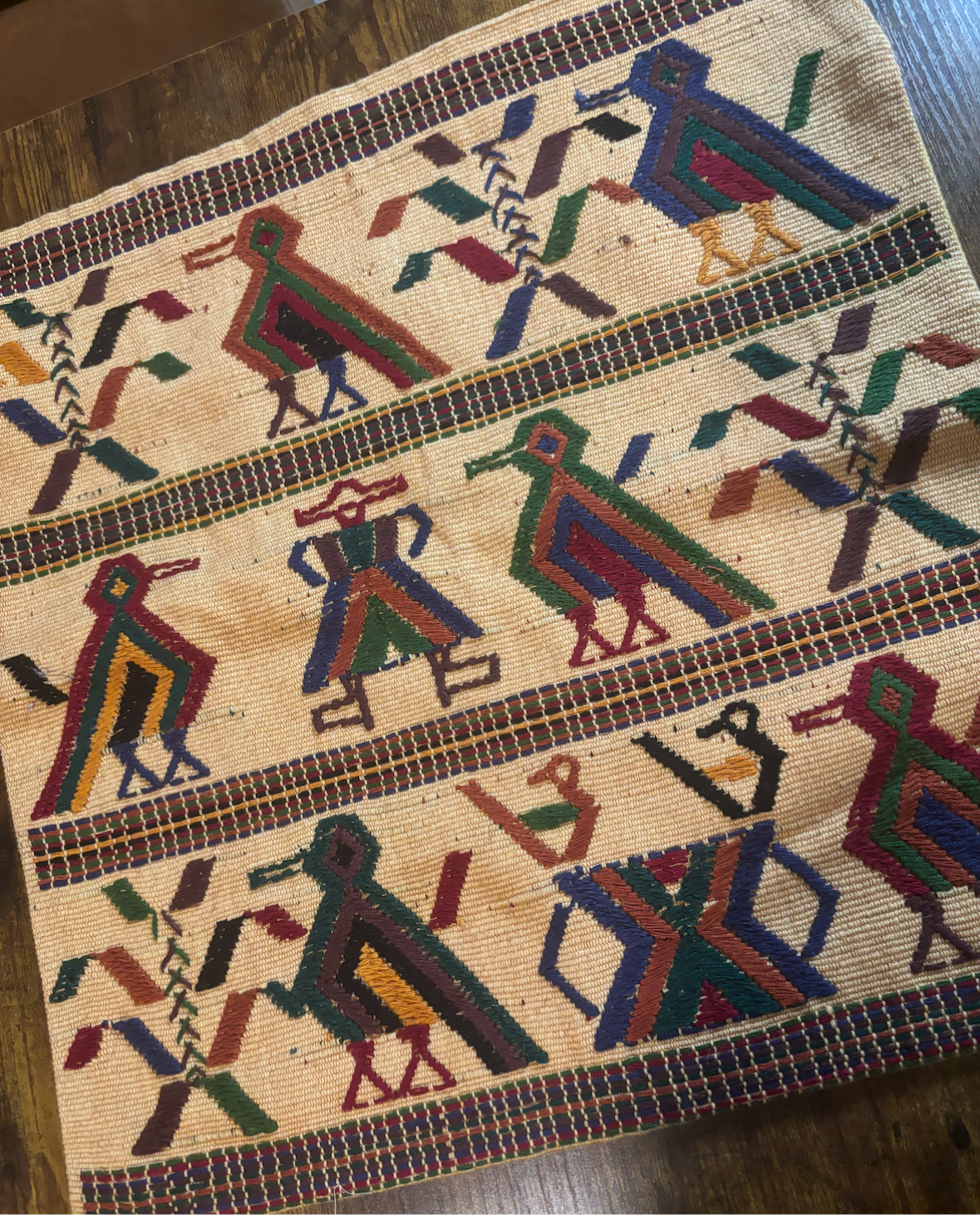 GUATEMALAN EMBROIDERED PILLOW CASE SET OF 2 *VINTAGE*