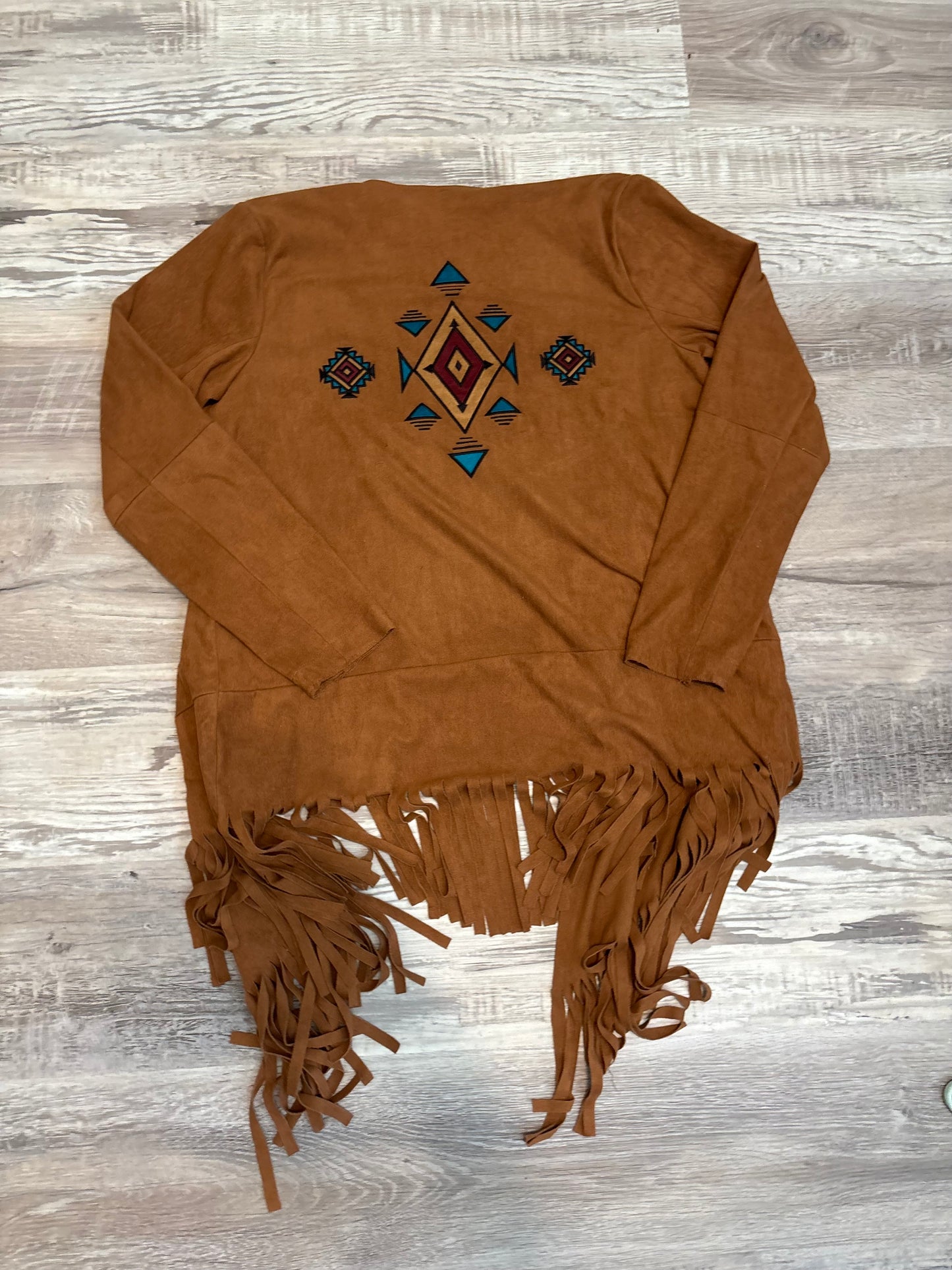 WRANGLER RETRO AZTEC FRINGE PONCHO CARDIGAN