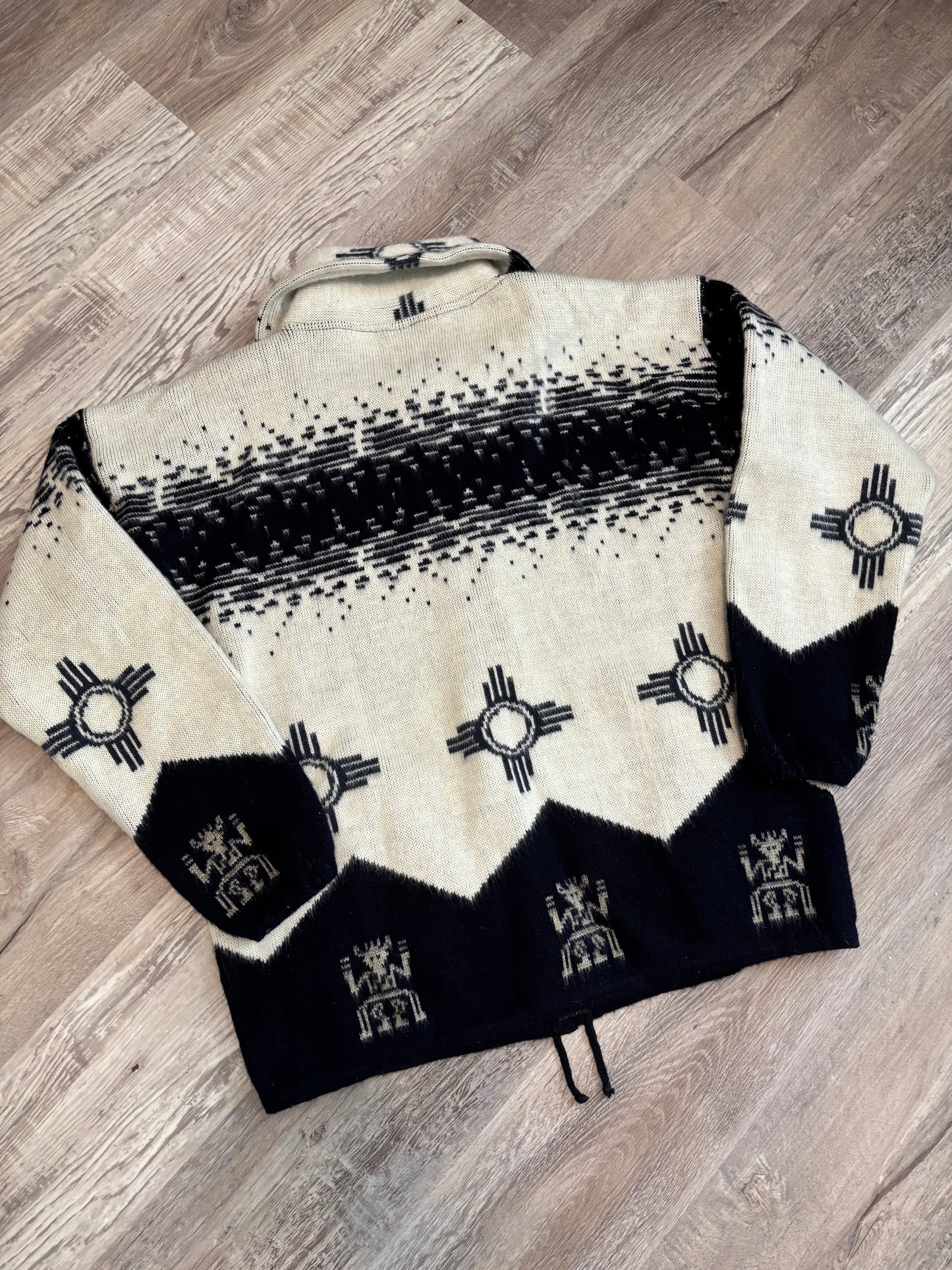 *DEADSTOCK* VINTAGE WOOL NAVY/WHITE WOOL ZIP UP JACKET COAT