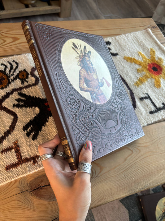 *VINTAGE* THE INDIANS & THE GREAT CHIEFS, LEATHER COVER TIME LIFE OLD WEST BOOKS