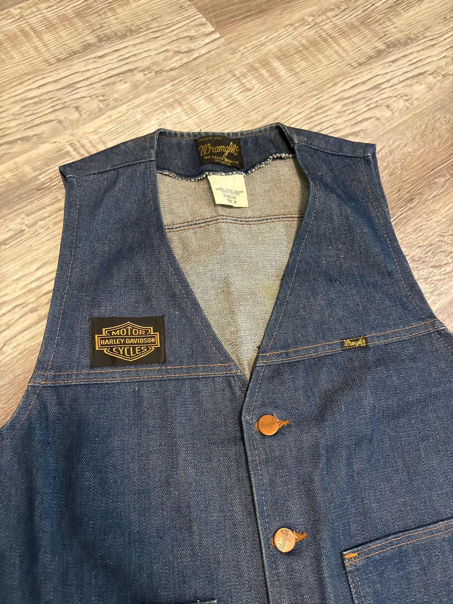 *VINTAGE* HARLEY DAVIDSON X WRANGLER DENIM VEST
