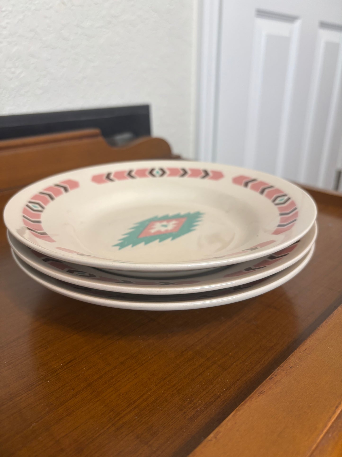 *VINTAGE* SANTA FE MEIWA TABLE ART AZTEC SOUTH WESTERN PLATES AND BOWLS SET (6 PCS)