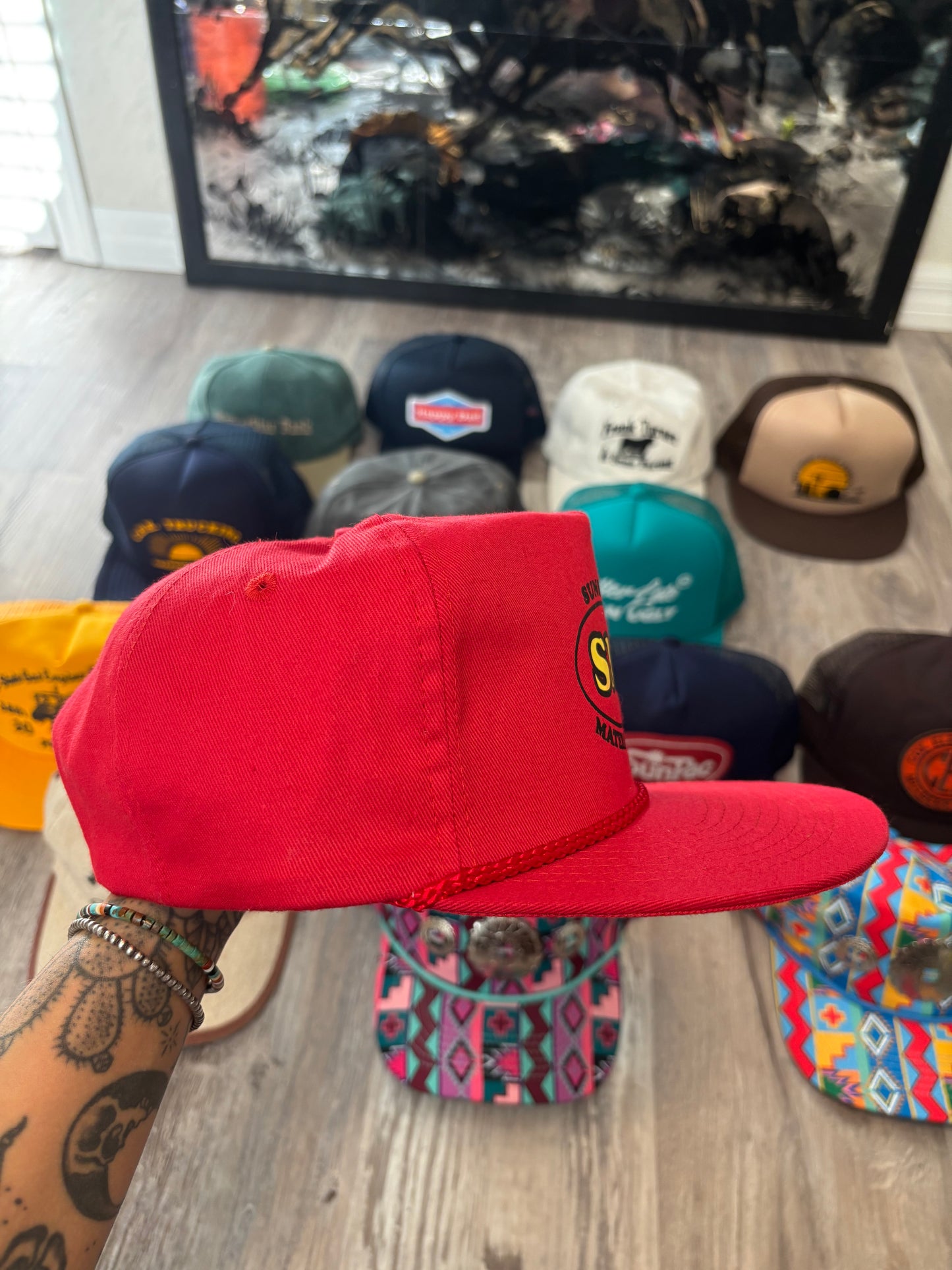 *VINTAGE* SUNSHINE MATERIALS TRUCKER HAT