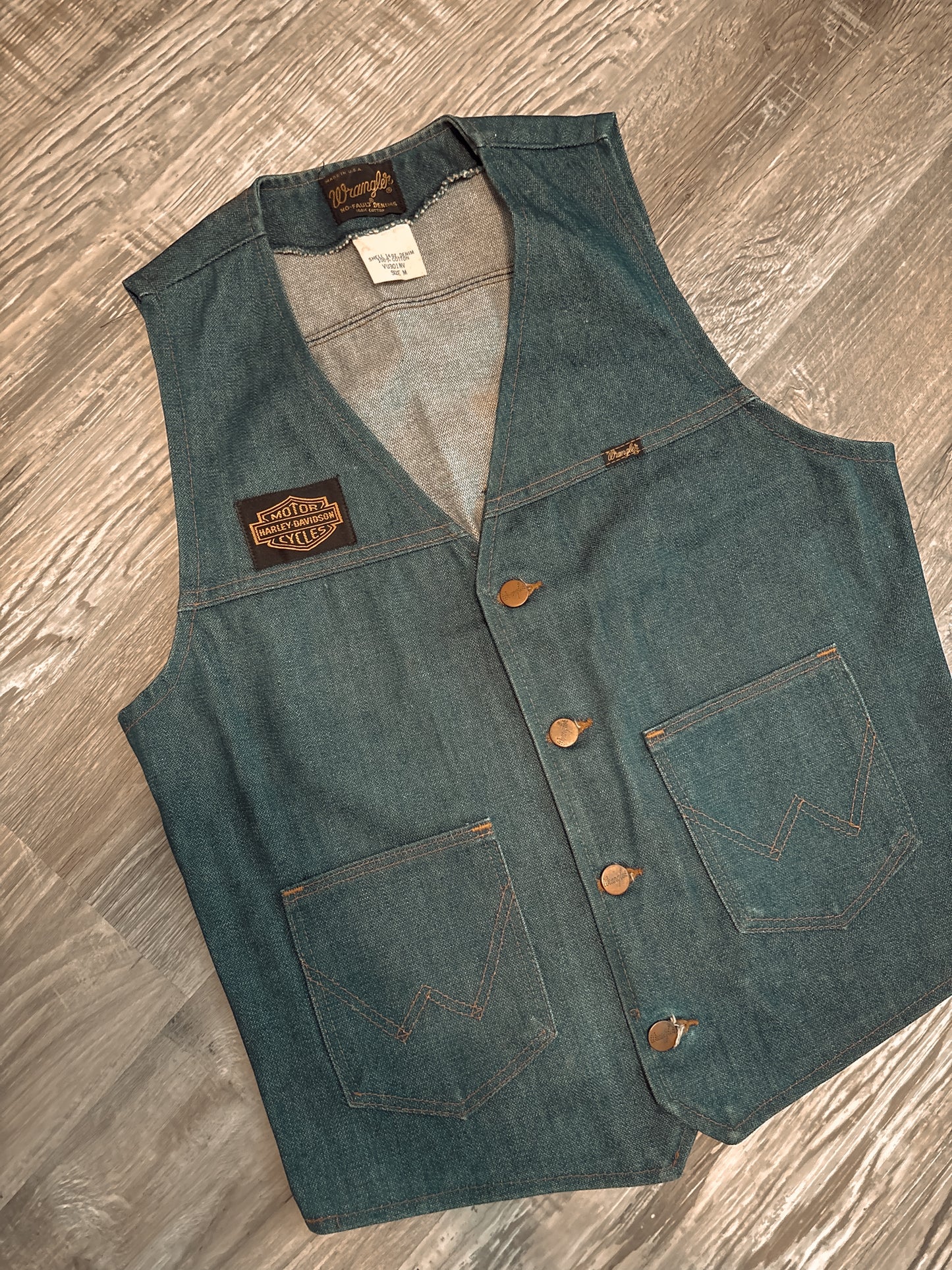 *VINTAGE* HARLEY DAVIDSON X WRANGLER DENIM VEST