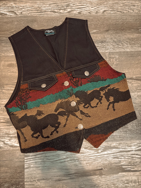 ROPER HORSE TAPESTRY VEST *VINTAGE*