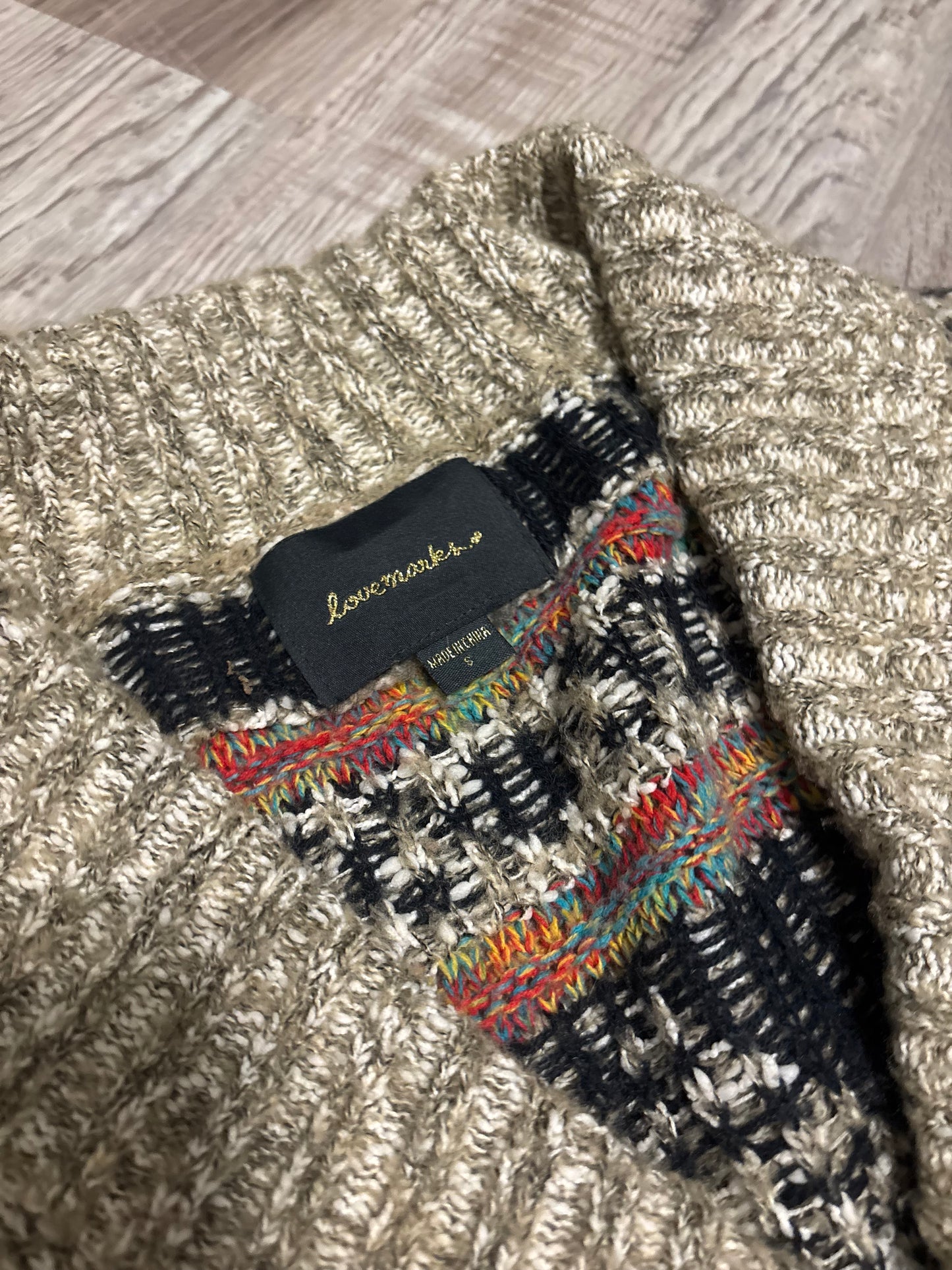 RAINBOW AZTEC KNIT CARDIGAN SWEATER