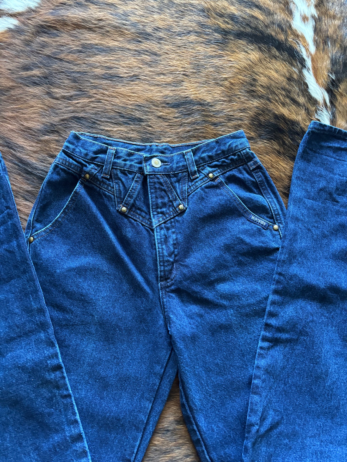 26” Rockies Bareback Western Jeans Embellished Waist *VINTAGE*