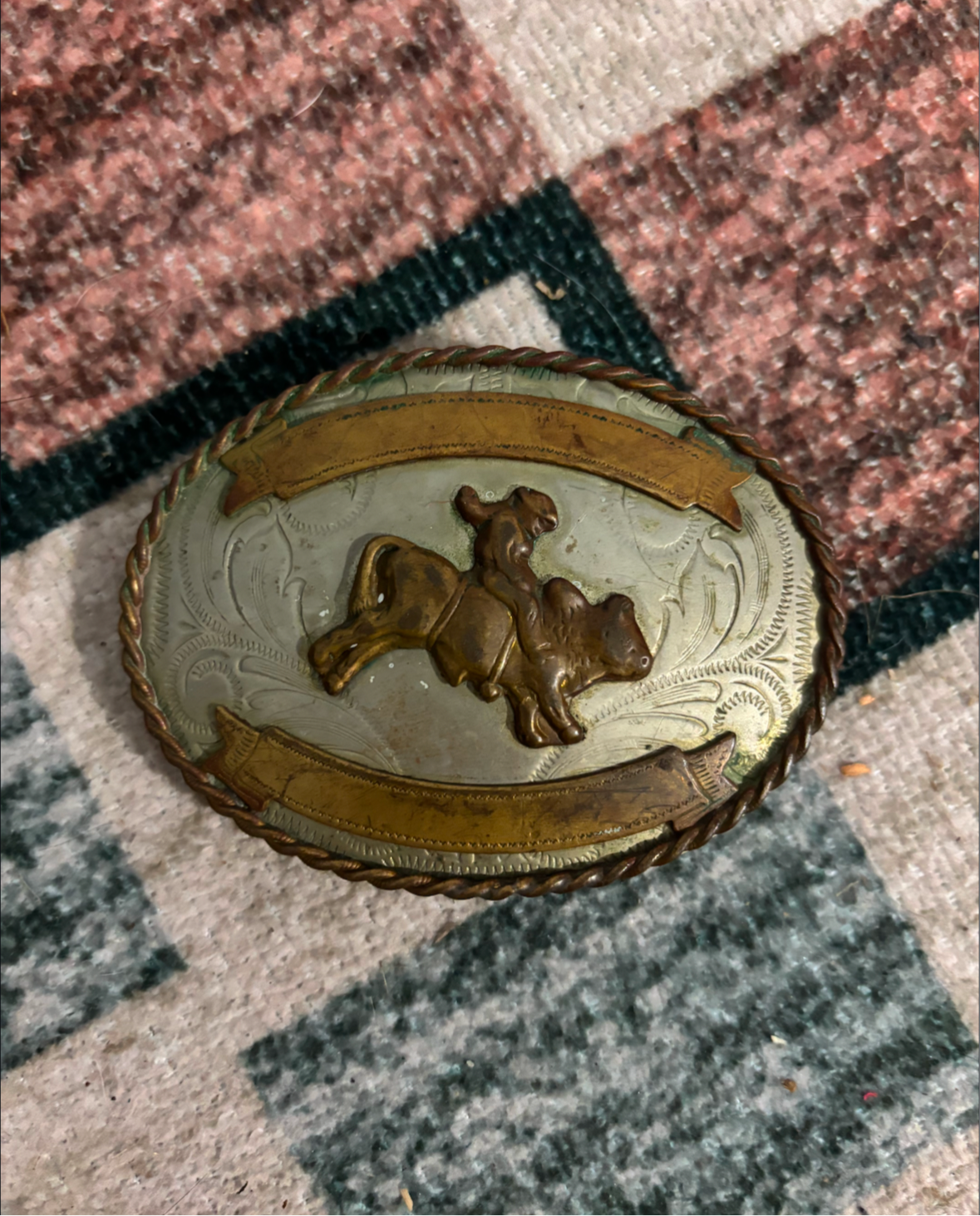 KIDS/MINI BULL RIDER BELT BUCKLE *VINTAGE*