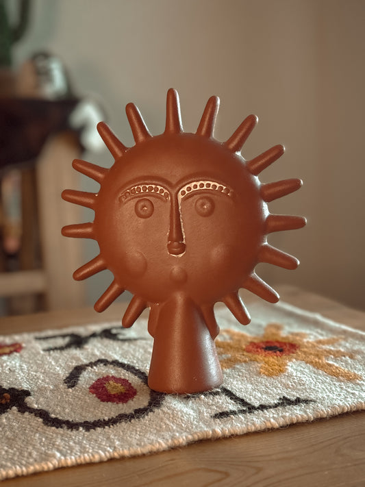 TERRACOTTA SUN FACE STATUE
