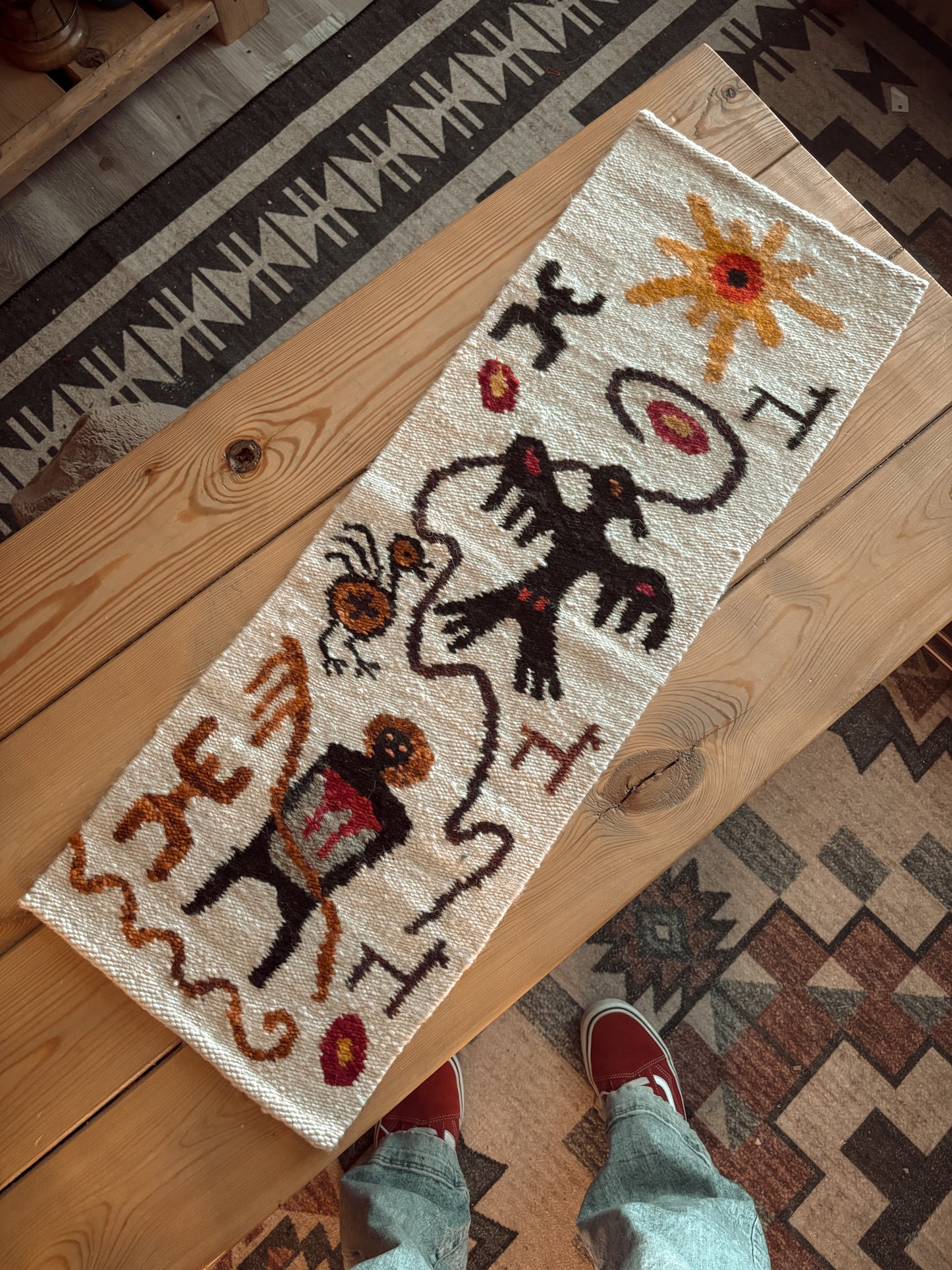 *VINTAGE* WOVEN WOOL RUNNER
