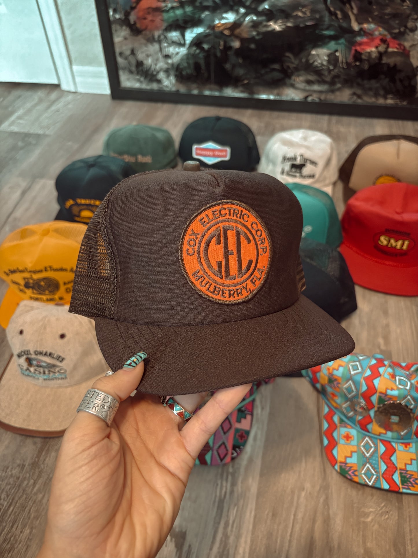 *VINTAGE* COX ELECTRIC MULBERRY FL TRUCKER HAT