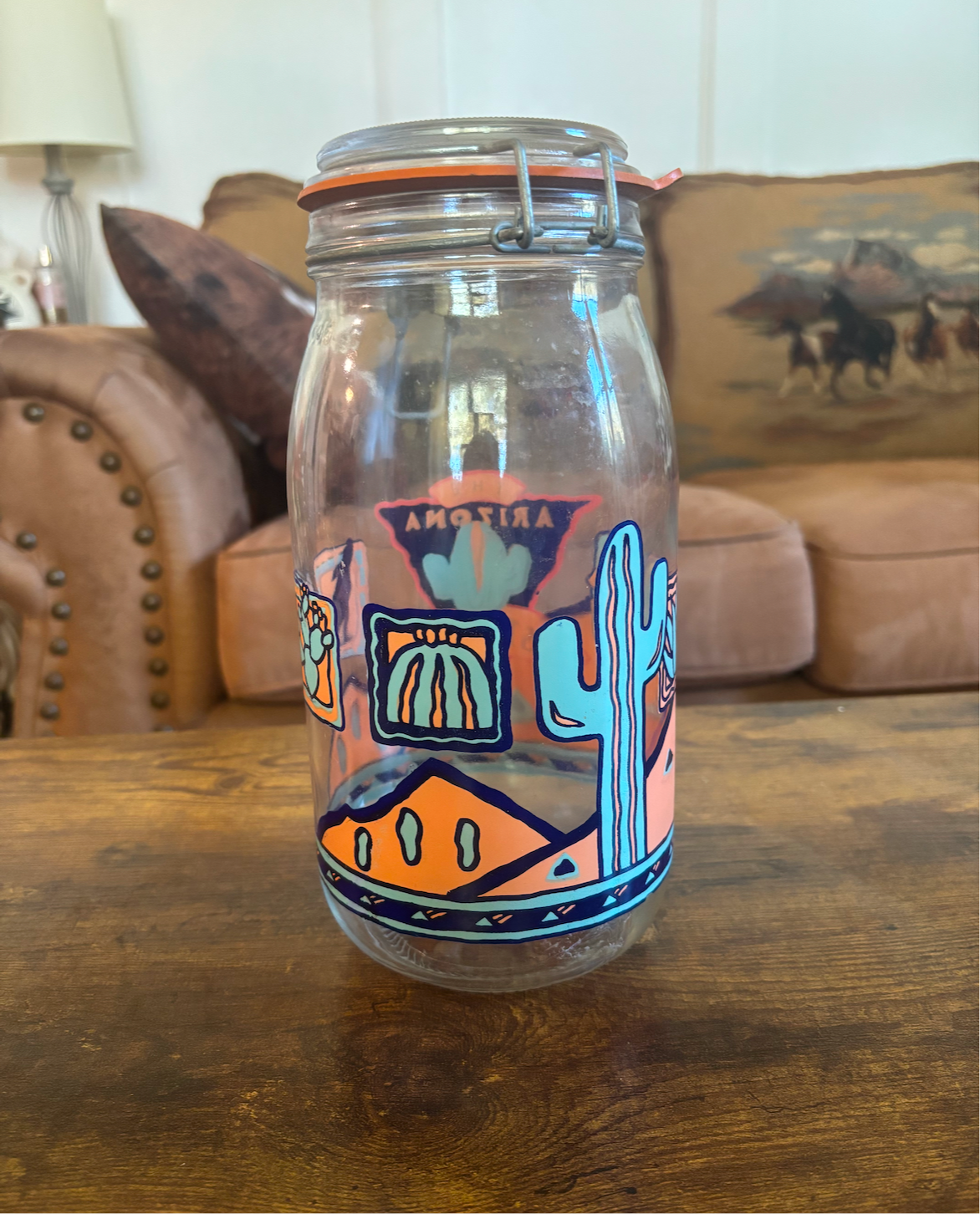 RARE PRINT ARIZONA PISTACHIO CO. LE PARFAIT 2L JAR *VINTAGE*