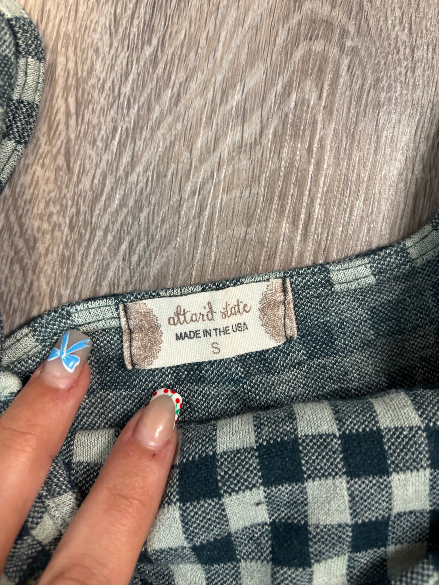 ALTER’D STATE GREEN GINGHAM CROP TOP