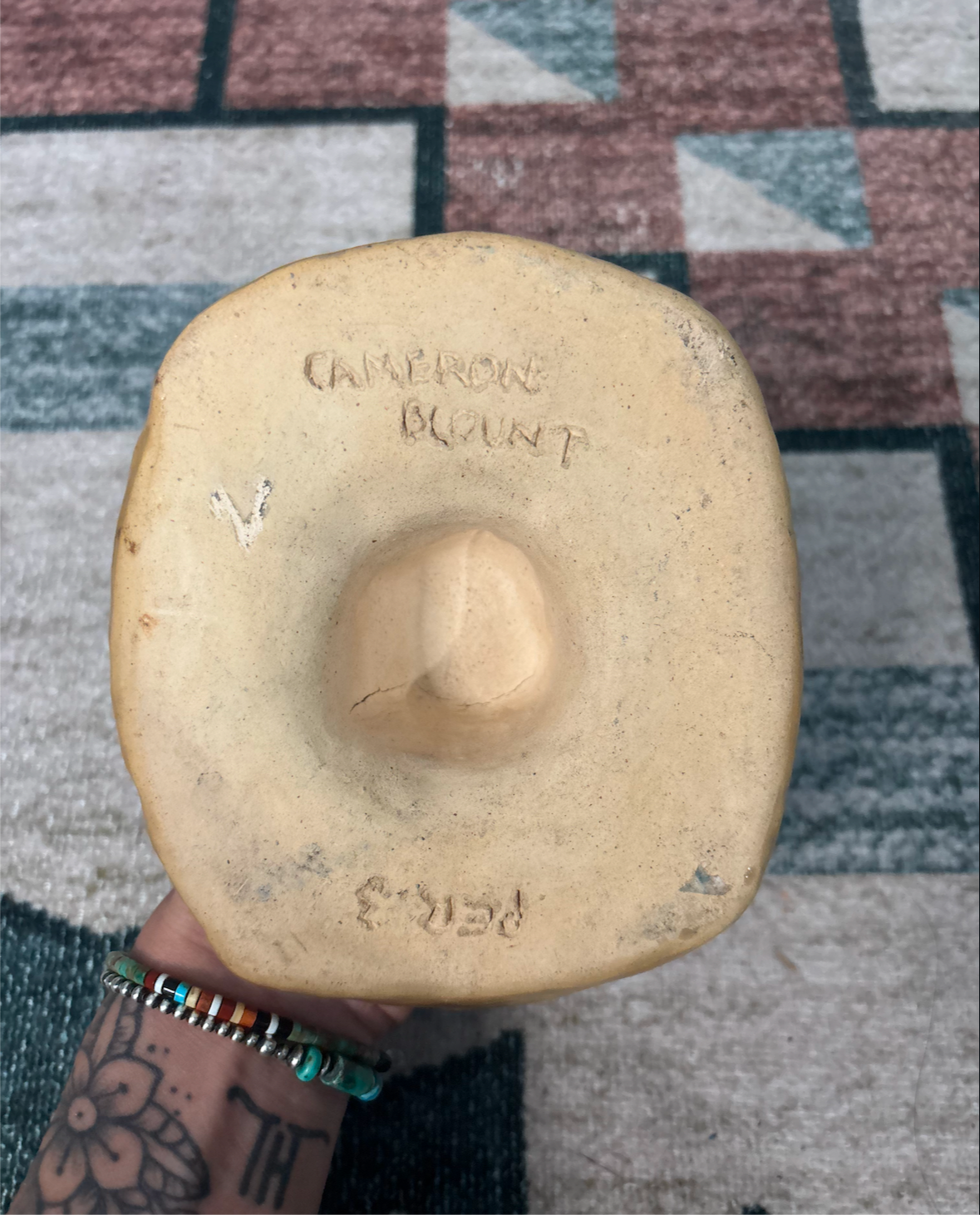 HANDMADE CERAMIC COWBOY HAT SIGNED *VINTAGE*