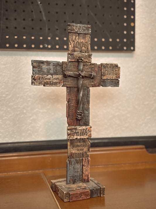 WESTERN RUSTIC CROSS DECOR