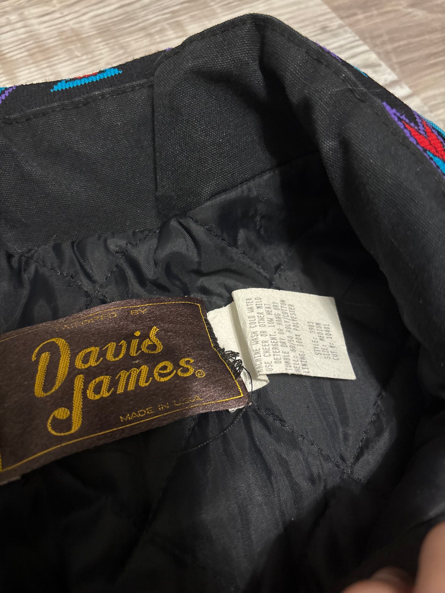 *VINTAGE* DAVID JAMES TURQUOISE AZTEC BOMBER SKI JACKET