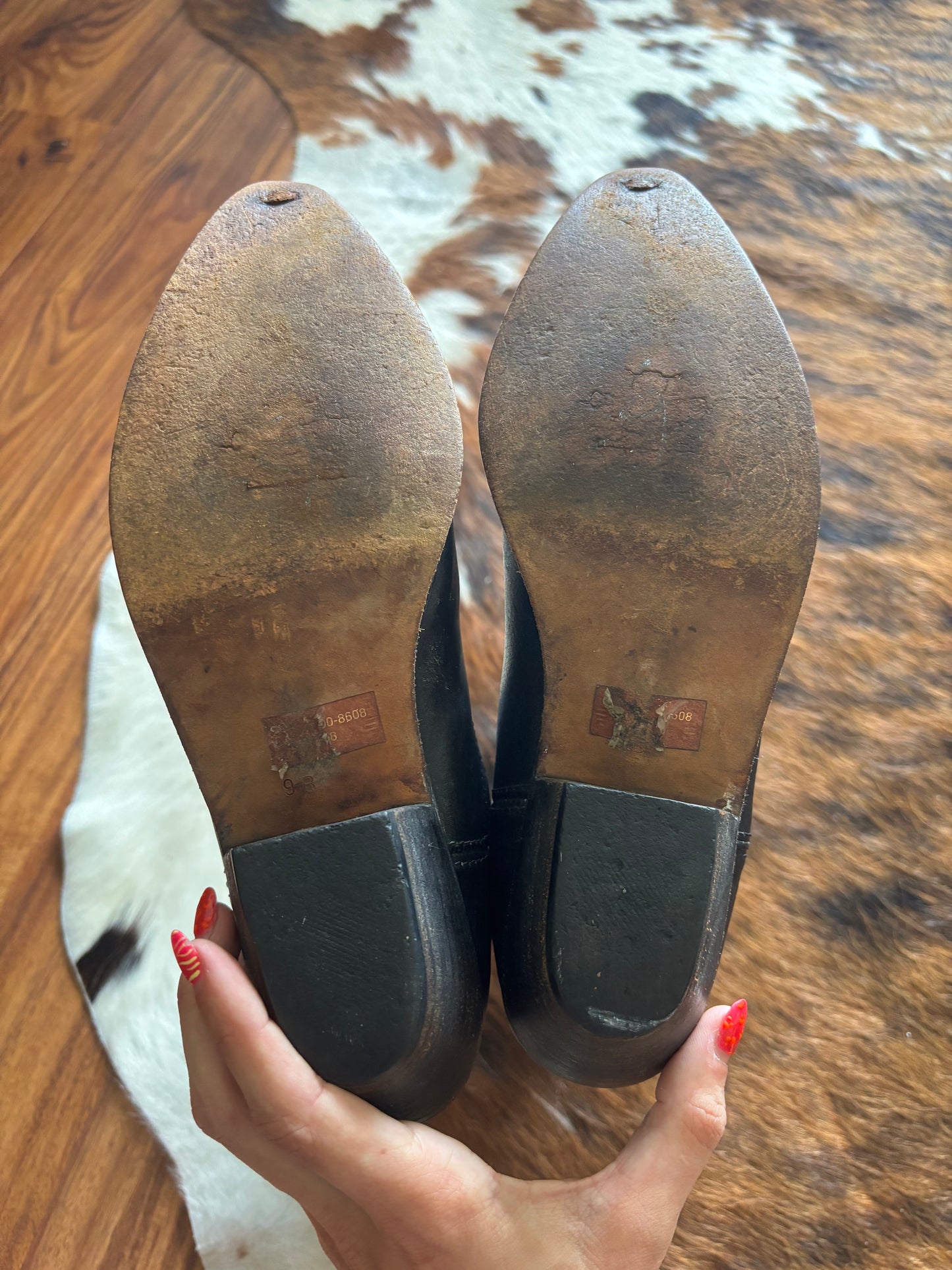 Woman’s 8/9 Navy/Black Cowboy Boots, Wild Pair, Made in Brazil *VINTAGE*