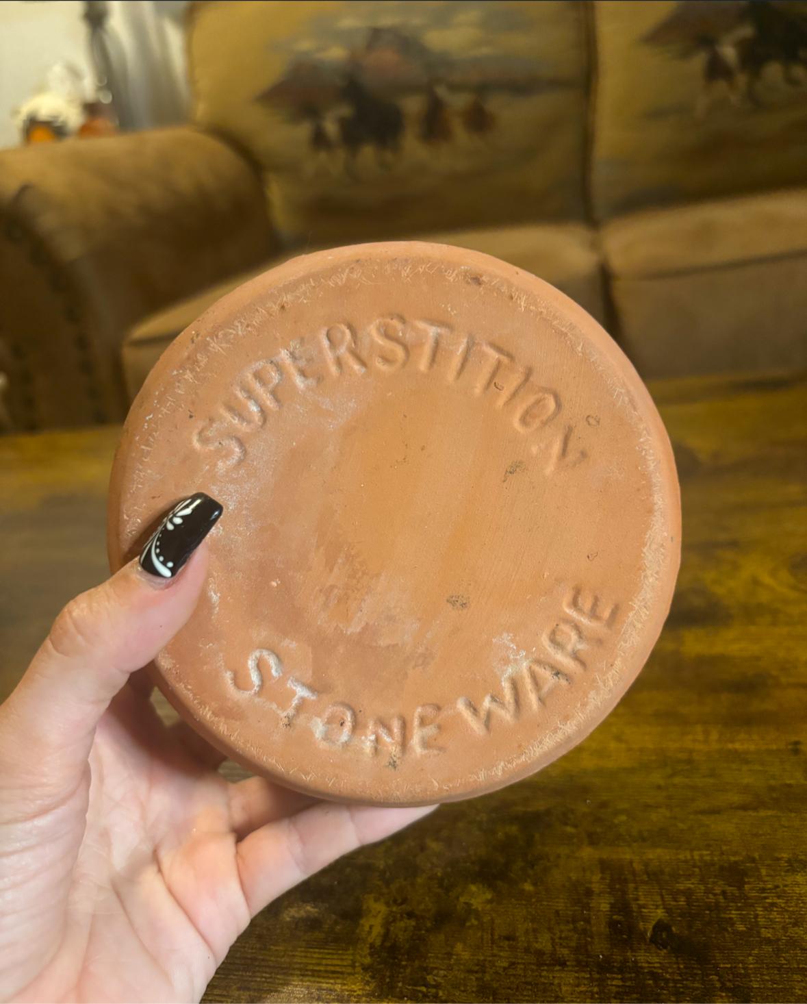 SMALL PURPLE SUPERSTITION STONEWARE SUNSET CACTUS POT PLANTER *VINTAGE*