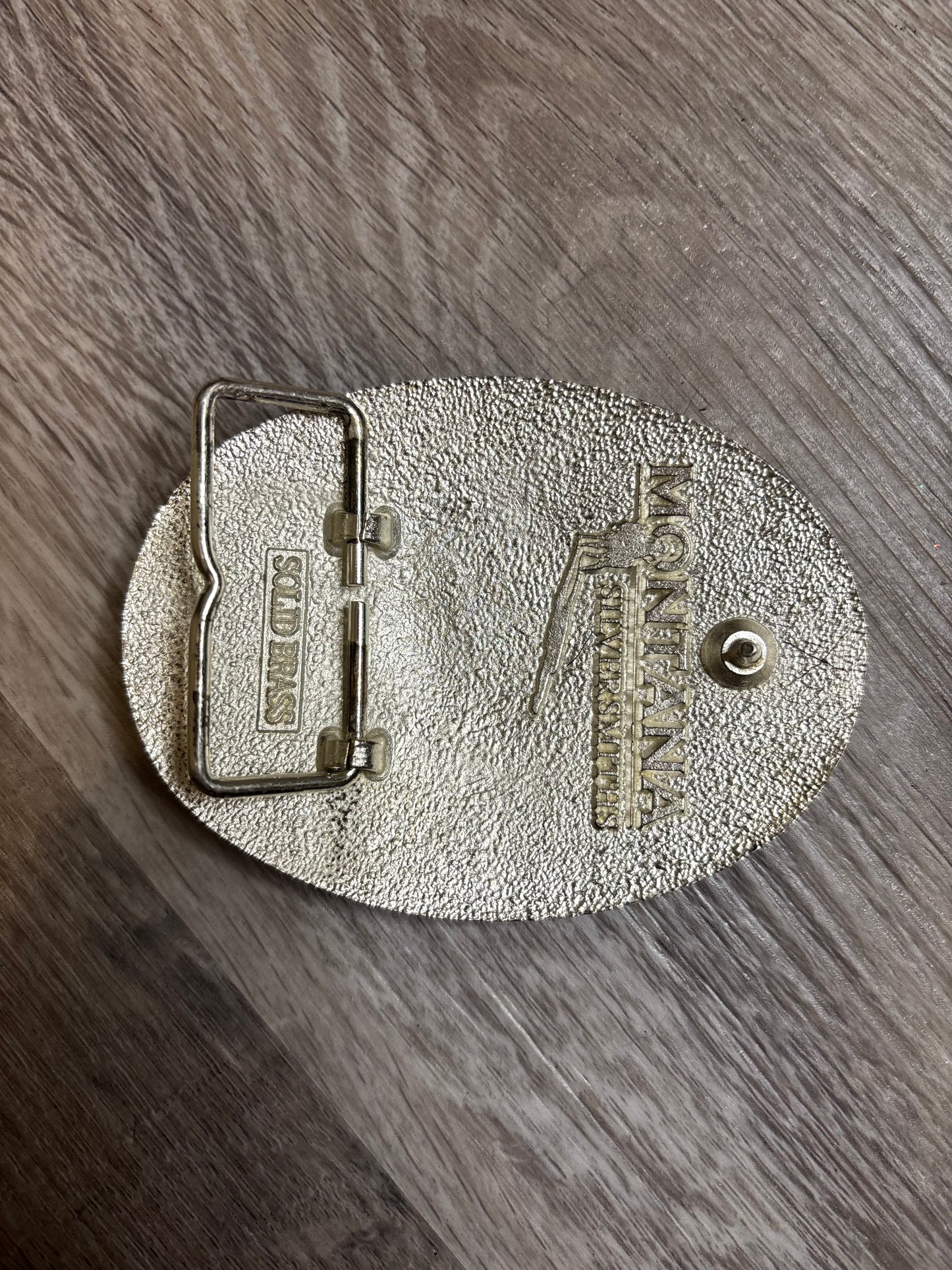 MONTANA SILVERSMITHS SOLID BRASS BISON SKULL BELT BUCKLE *VINTAGE*