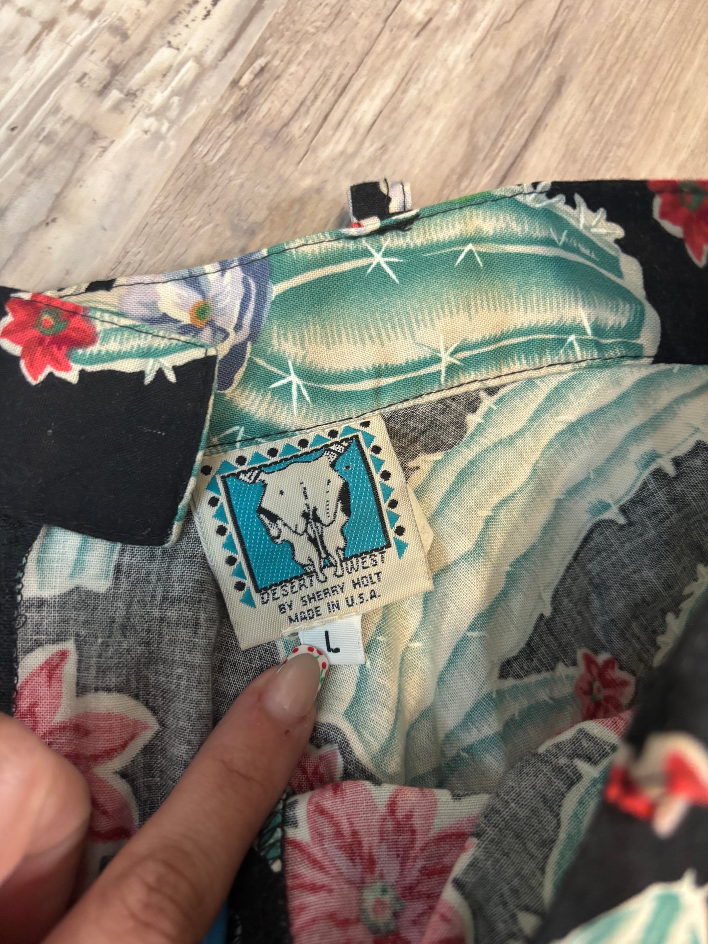 BOOMING CACTUS DESERT WEST SKIRT *VINTAGE*