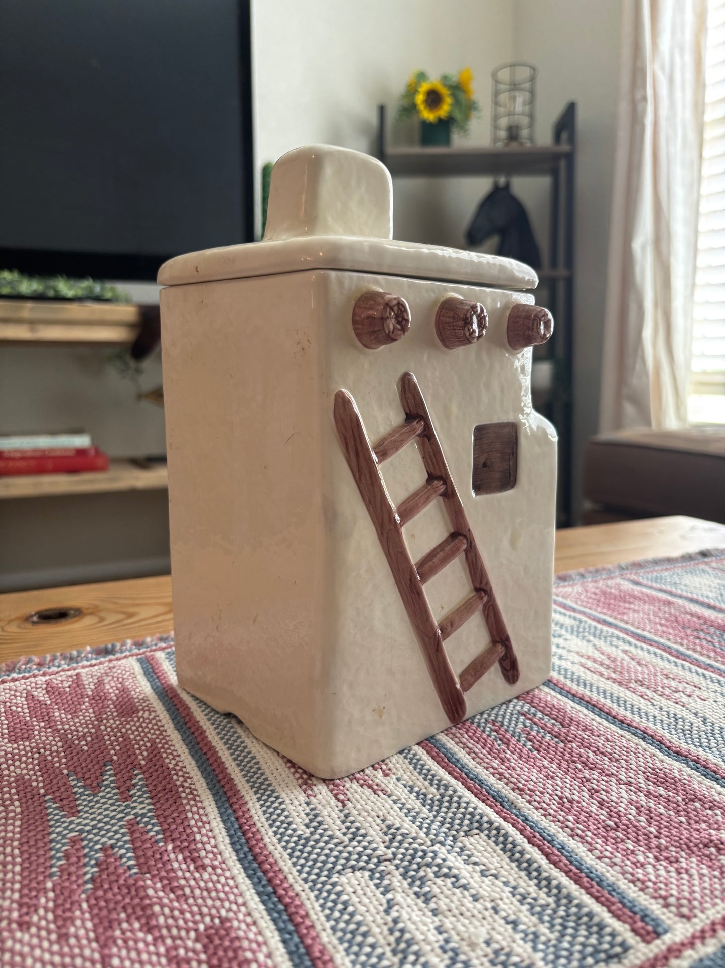 SIGNED SUNSHINE, ADOBE HOUSE COOKIE JAR CANISTER *VINTAGE*