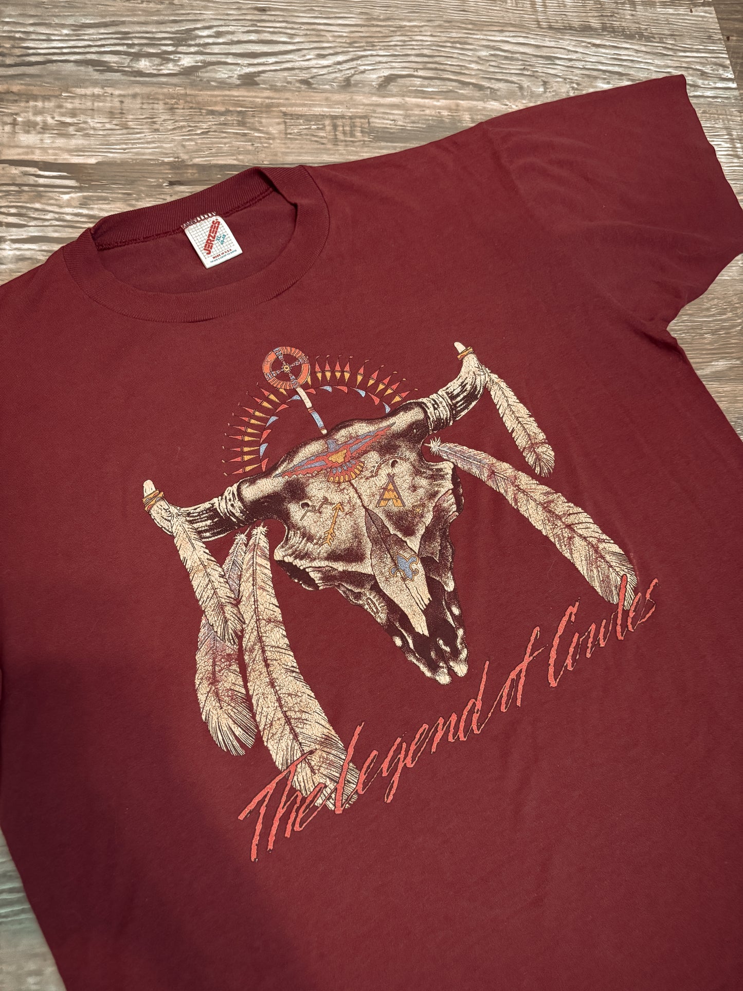 *VINTAGE* NATIVE BISON BULL SKULL TEE