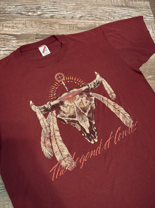 *VINTAGE* NATIVE BISON BULL SKULL TEE