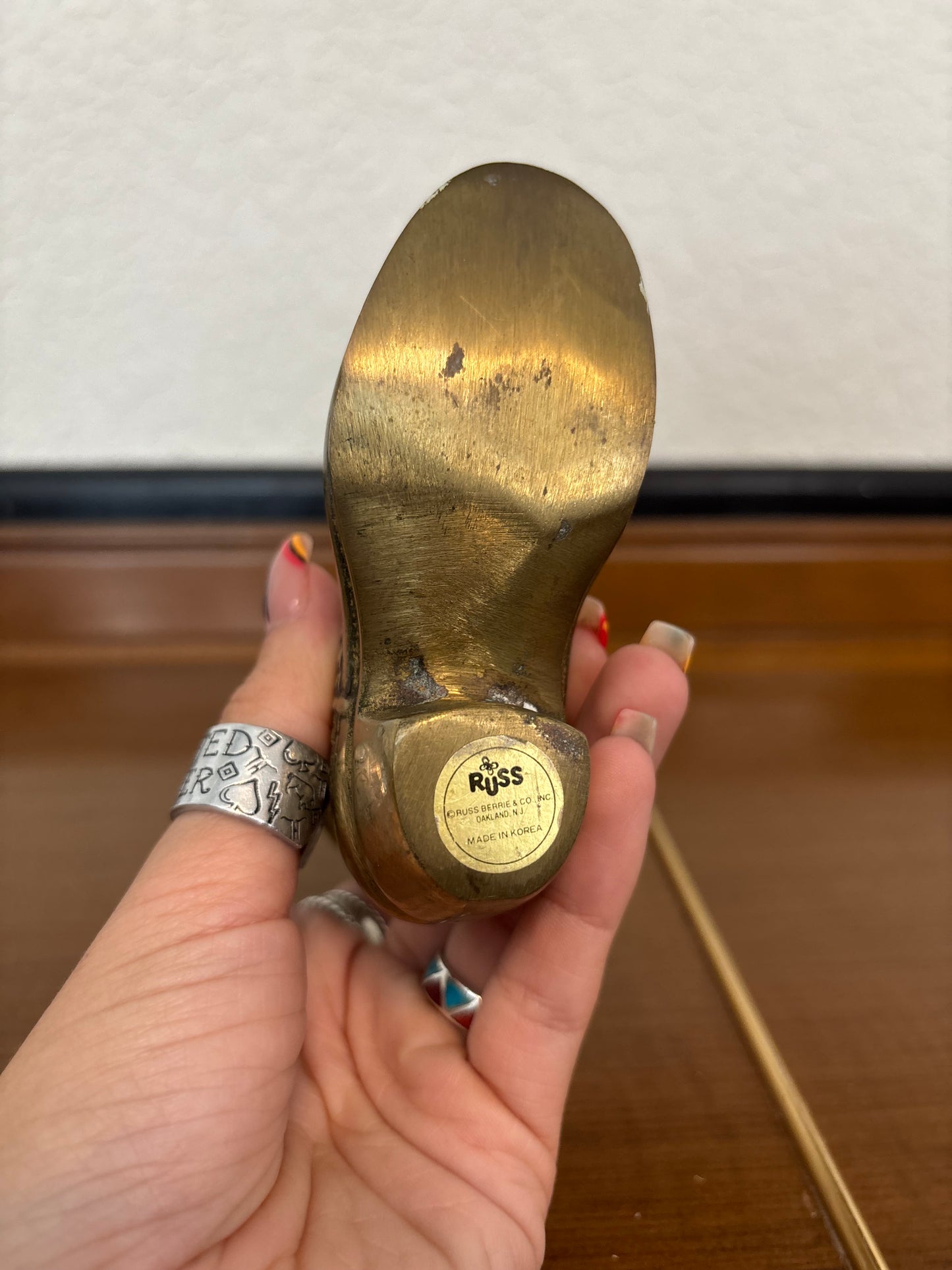 *VINTAGE* BRASS COWBOY BOOT, MADE IN KOREA