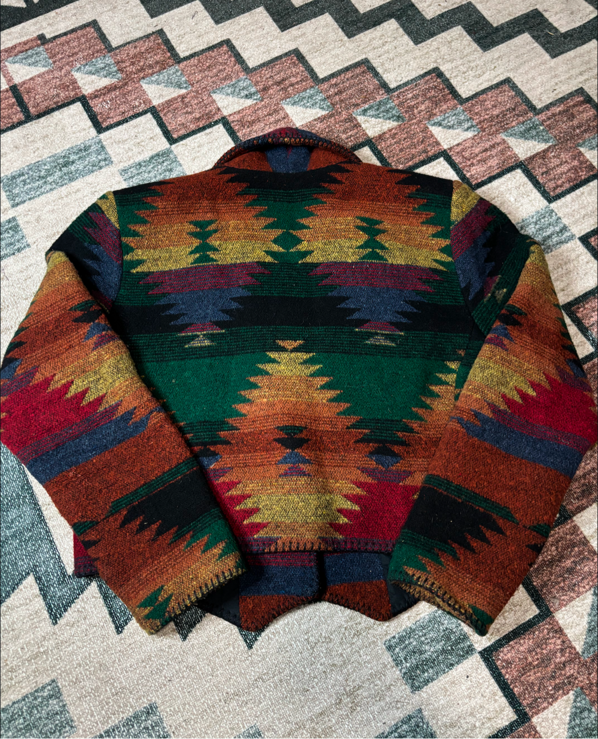 RHONDA STARK WOOL SOUTHWESTERN AZTEC BLAZER *VINTAGE
