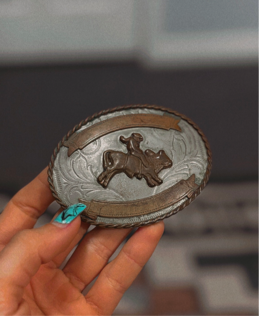 KIDS/MINI BULL RIDER BELT BUCKLE *VINTAGE*