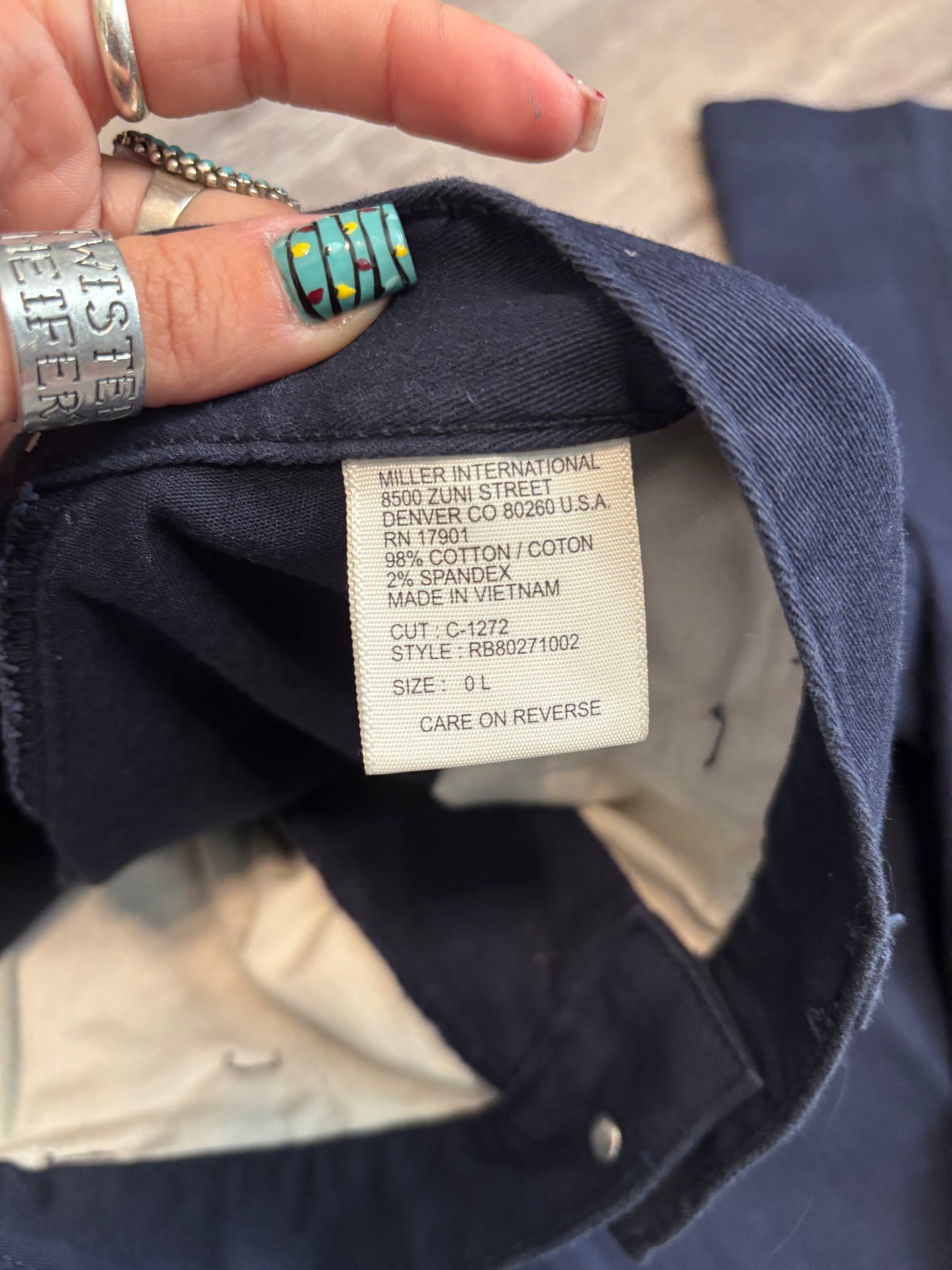 *VINTAGE* 26” ROCKIES BAREBACK NAVY BLUE SLACKS