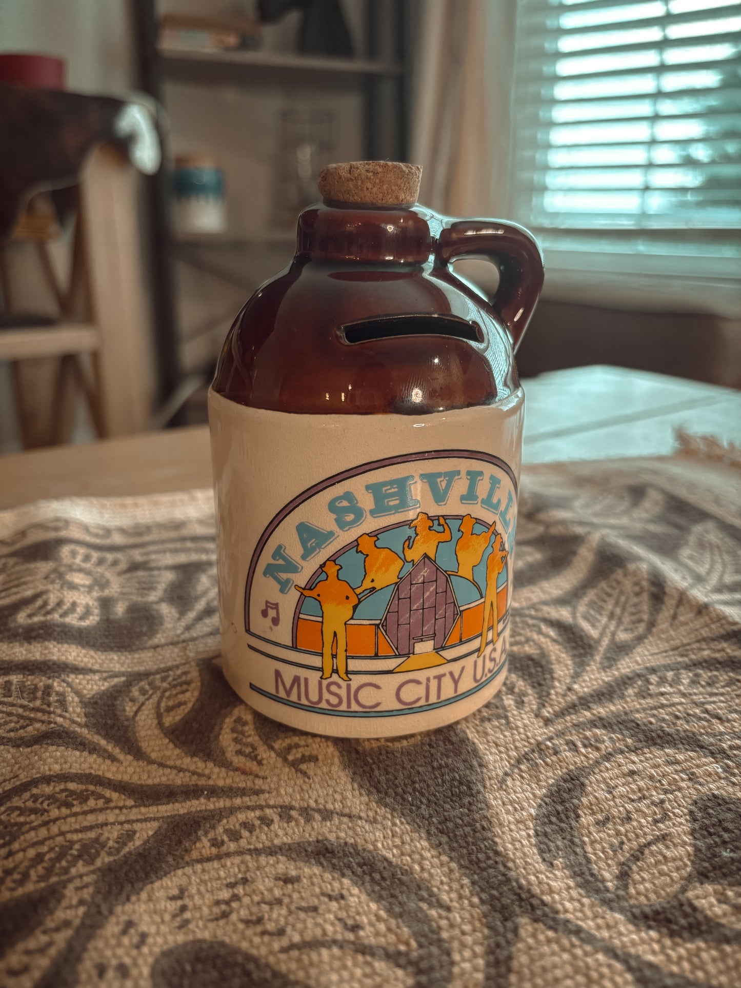 *VINTAGE* NASHVILLE WHISKEY JUG COIN BANK