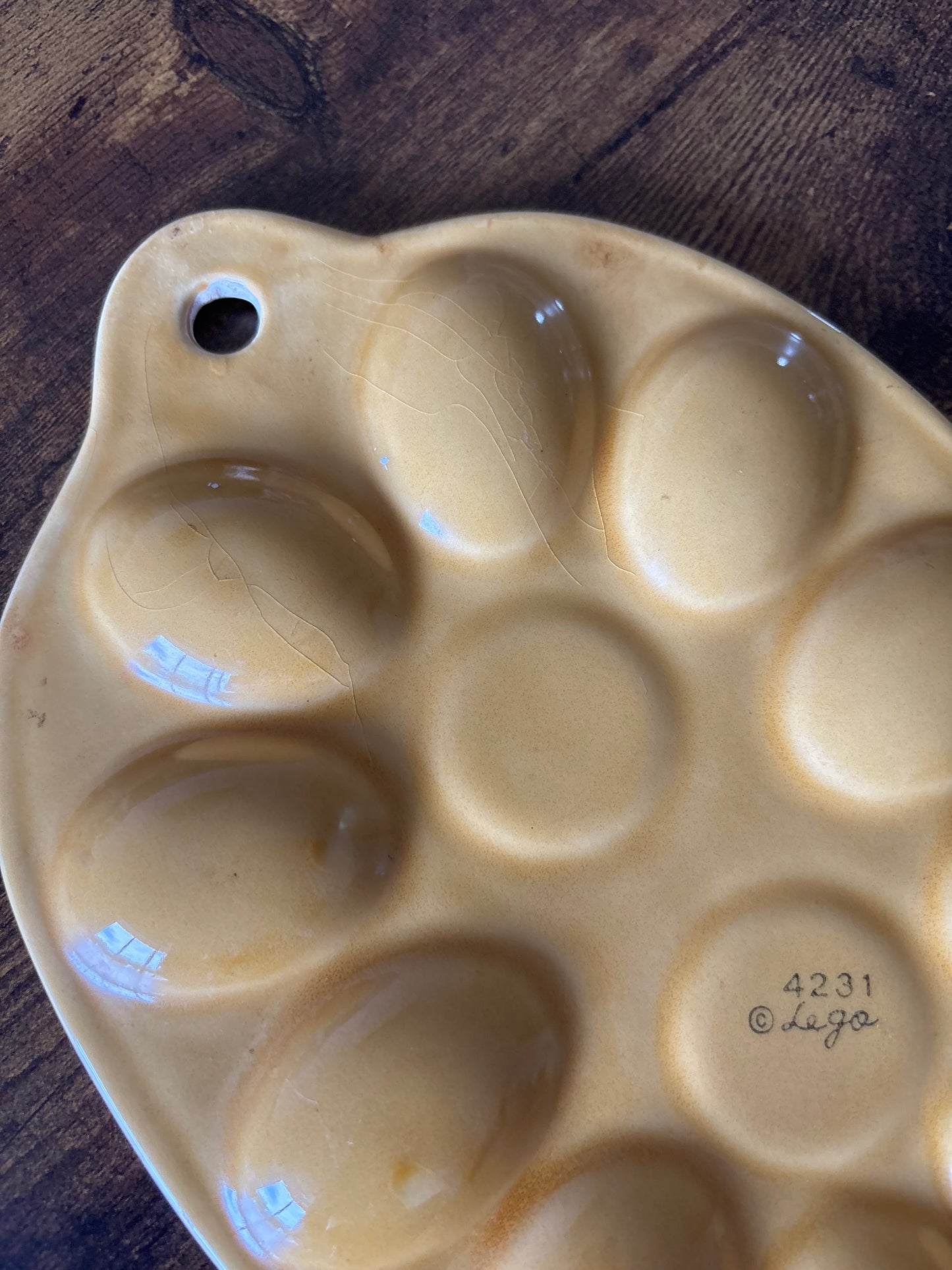*VINTAGE* MCM ROPE DESIGN DEVILED EGG TRAY PLATE WALL HANGING