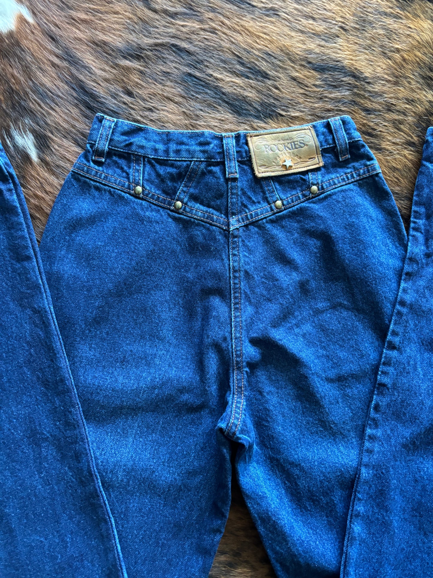 26” Rockies Bareback Western Jeans Embellished Waist *VINTAGE*