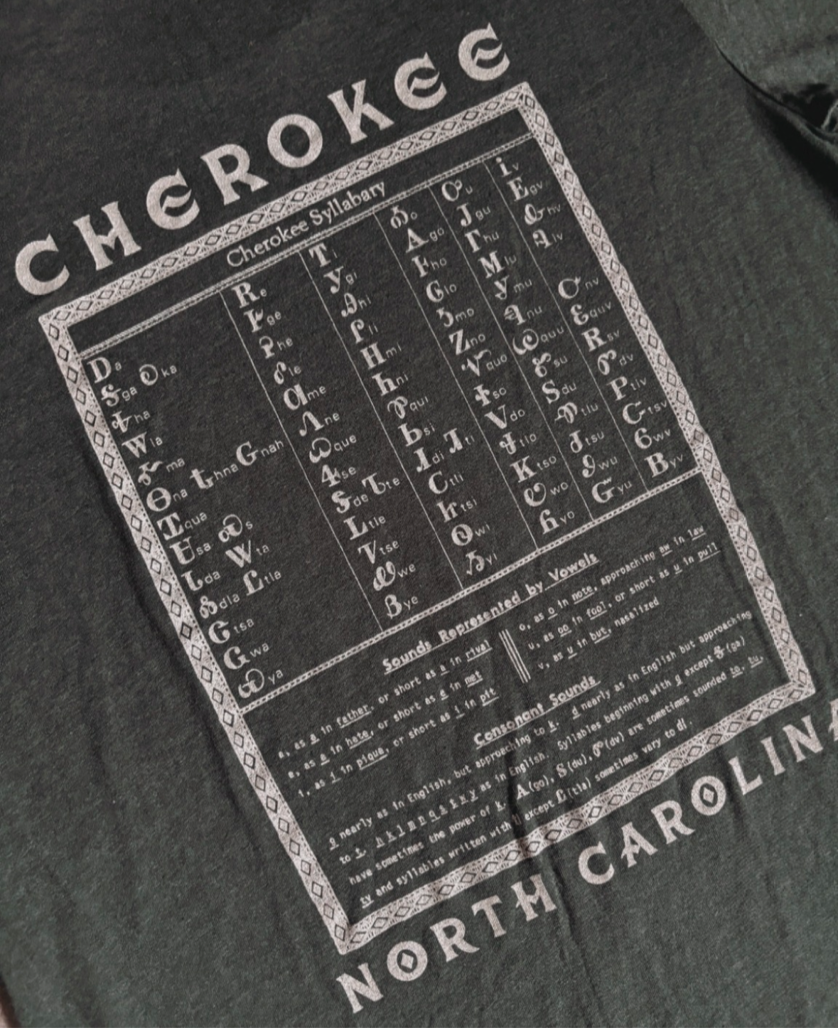CHEROKEE ALPHABET NORTH CAROLINA TEE