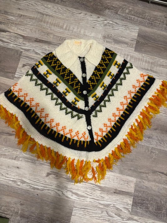 *VINTAGE* KNIT PONCHO