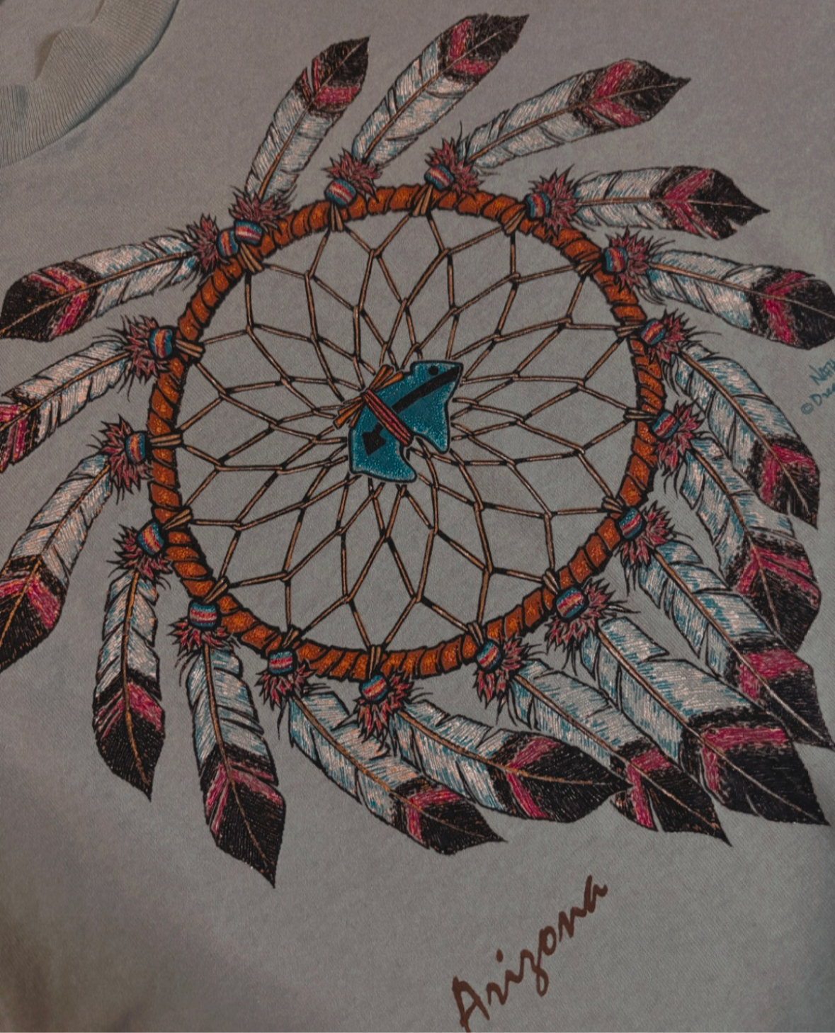 TURQUOISE BEAR DREAMCATCHER TEE *VINTAGE*