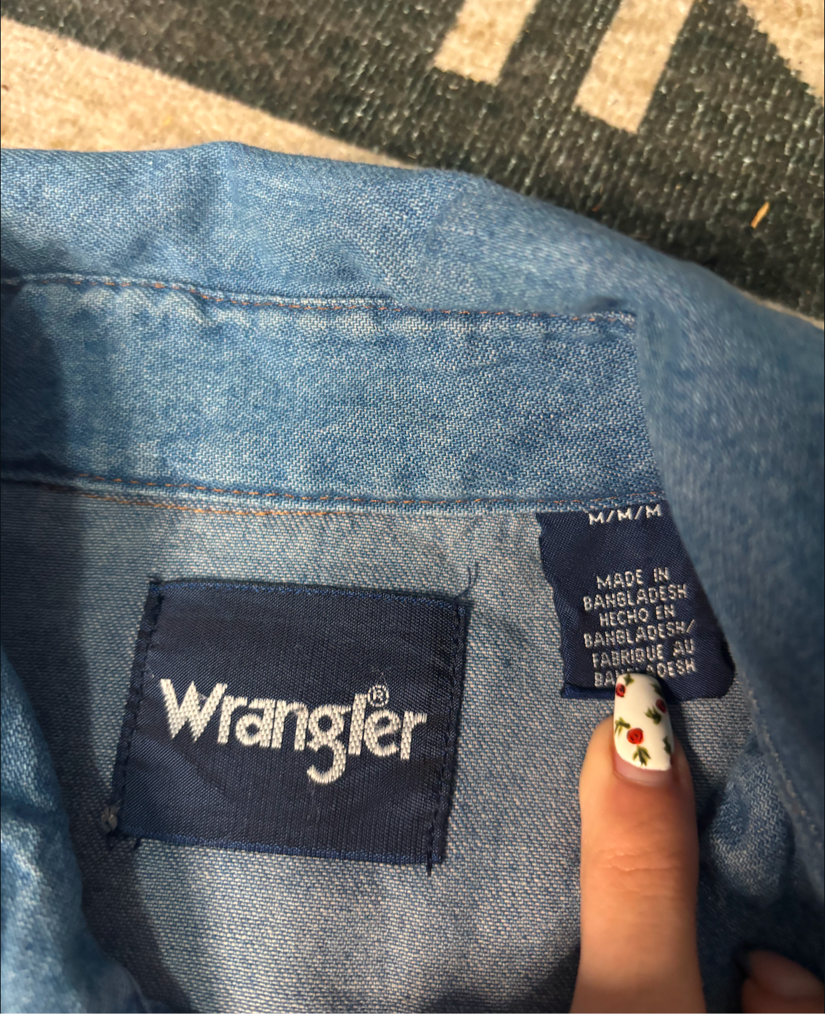DENIM WRANGLER PEARL SNAP *VINTAGE*