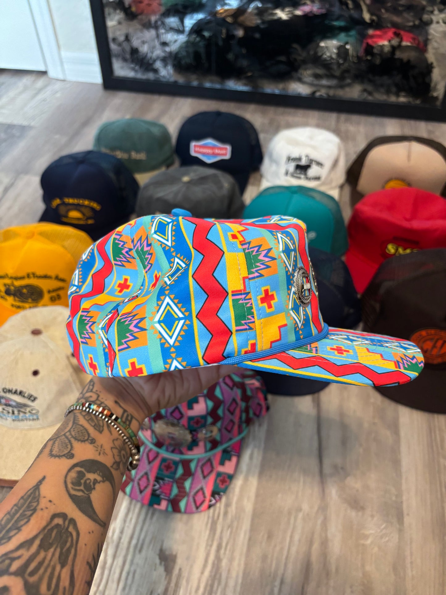 *READY TO SHIP* AZTEC CONCHO TRUCKER HAT