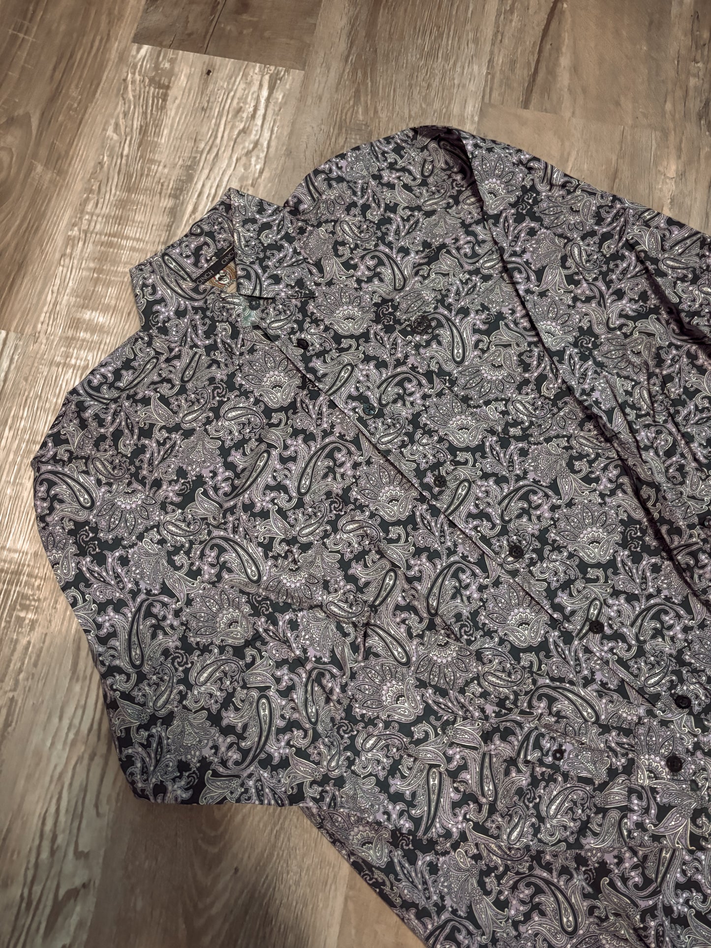 PURPLE PAISLEY CINCH BUTTON UP SHIRT