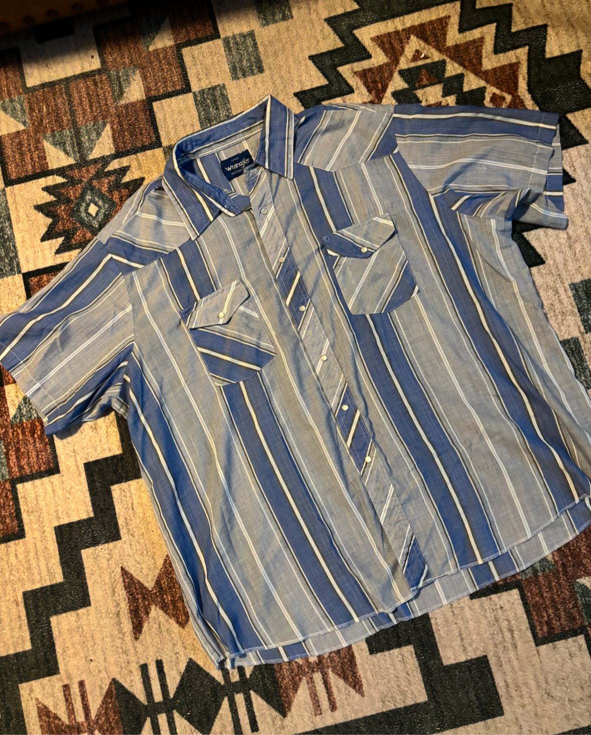 COWBOY BLUES WRANGLER PEARL SNAP *VINTAGE*